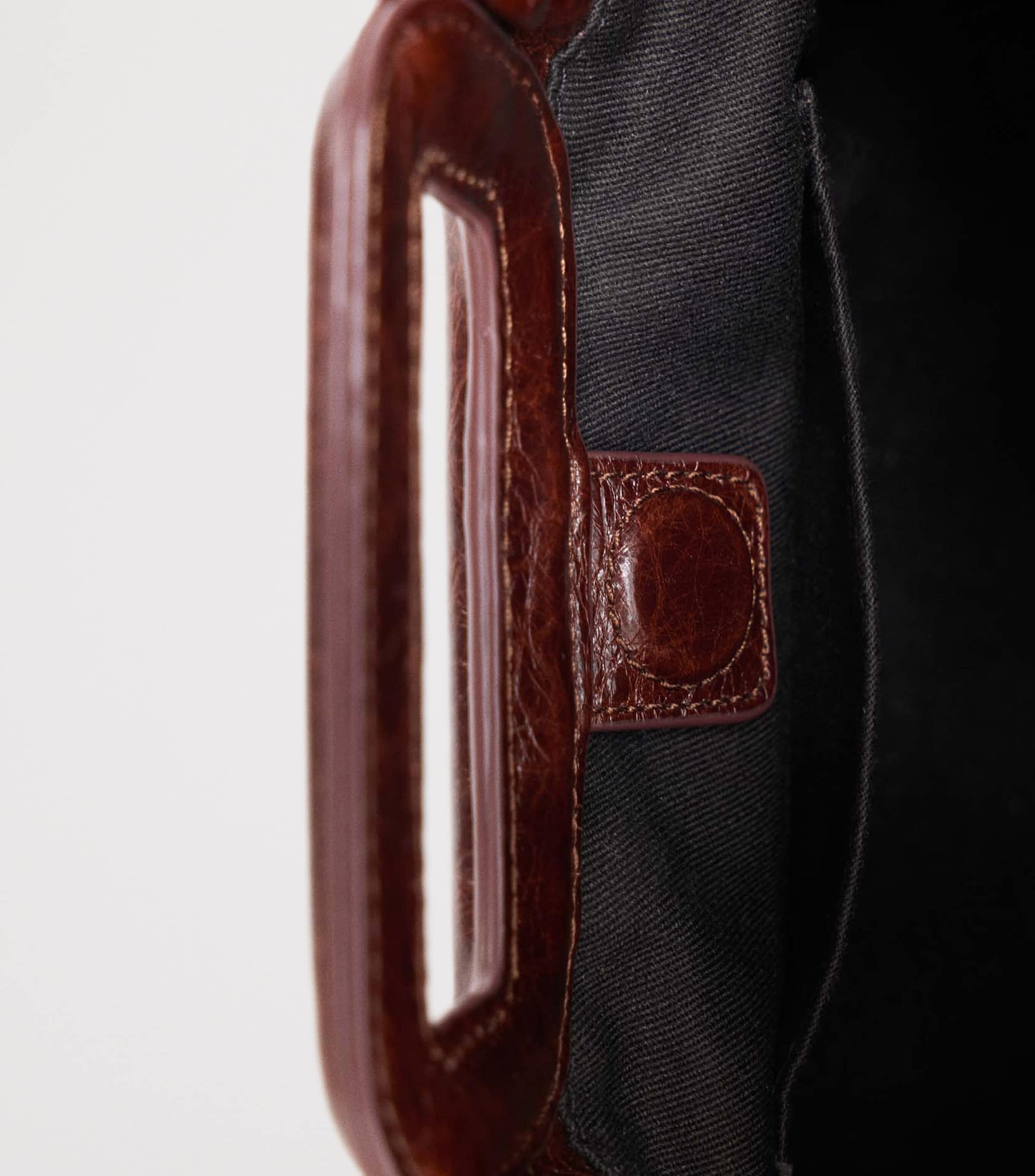 Maje Leather Milpli Clutch Bag Dark Brown Image 15