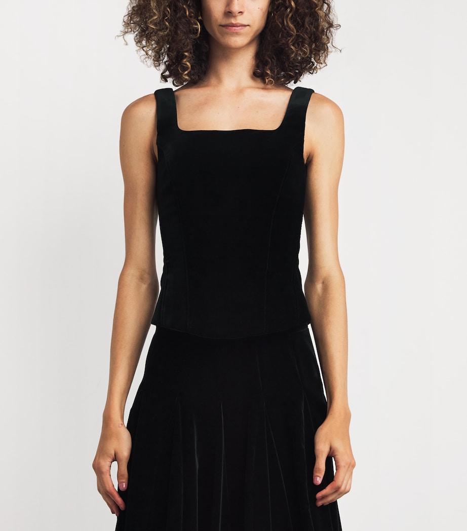 Velvet Bustier Top BLACK Image 3