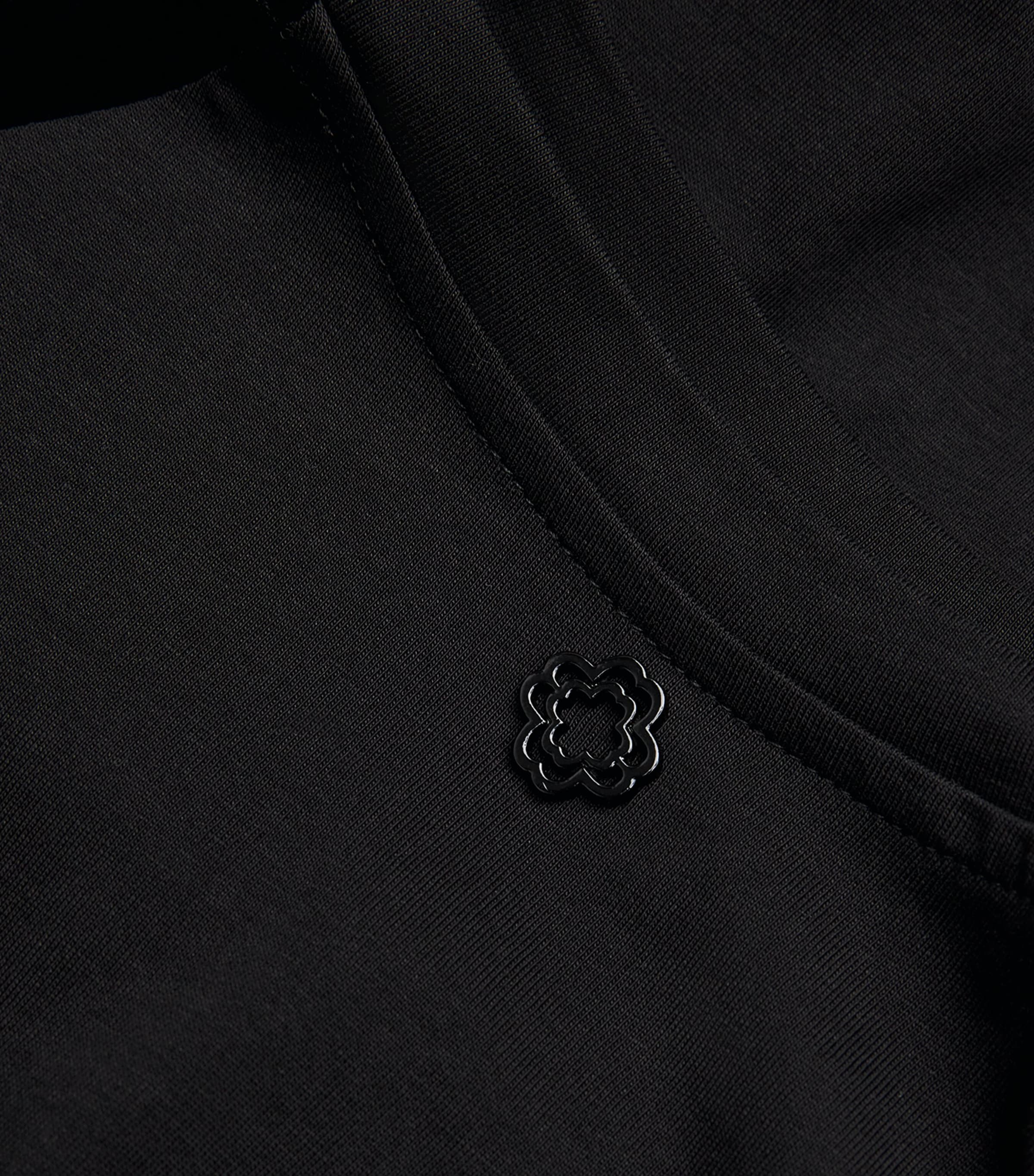 Cotton Velvet-Sleeved T-Shirt BLACK Image 5