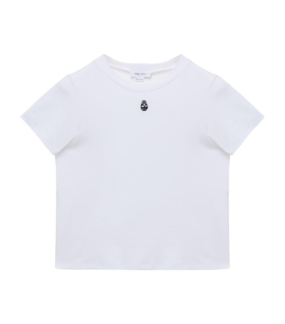 Cotton Skull-Embroidered T-Shirt 9000 Image 1