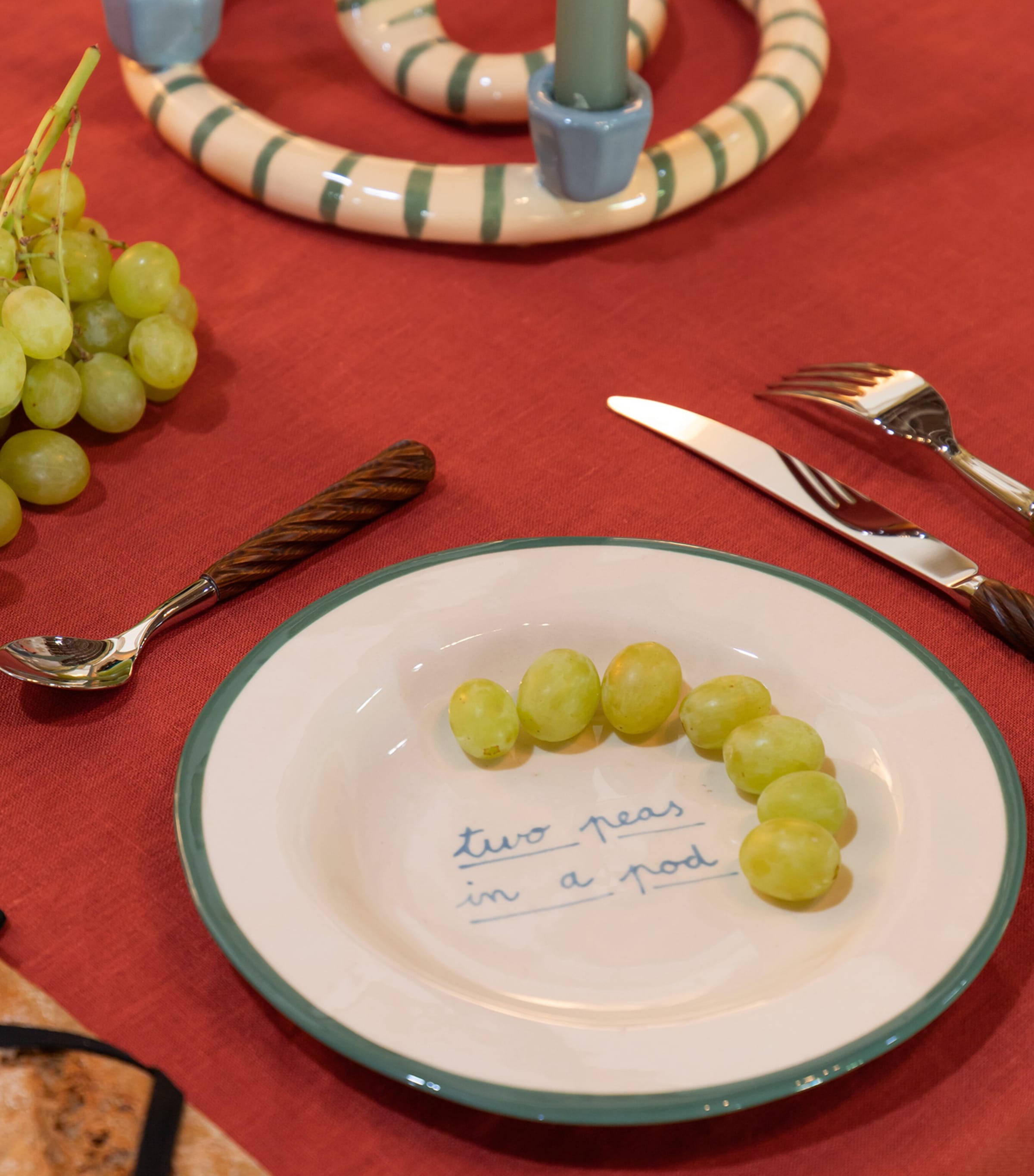 Two Peas in a Pod Dessert Plate (20cm) MULTI Image 2