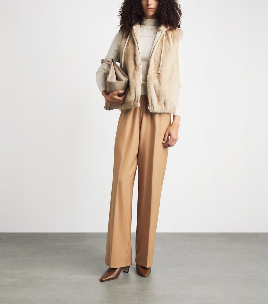 Fabiana Filippi Womens Wool-Blend Wide-Leg Trousers Vimini Image 2