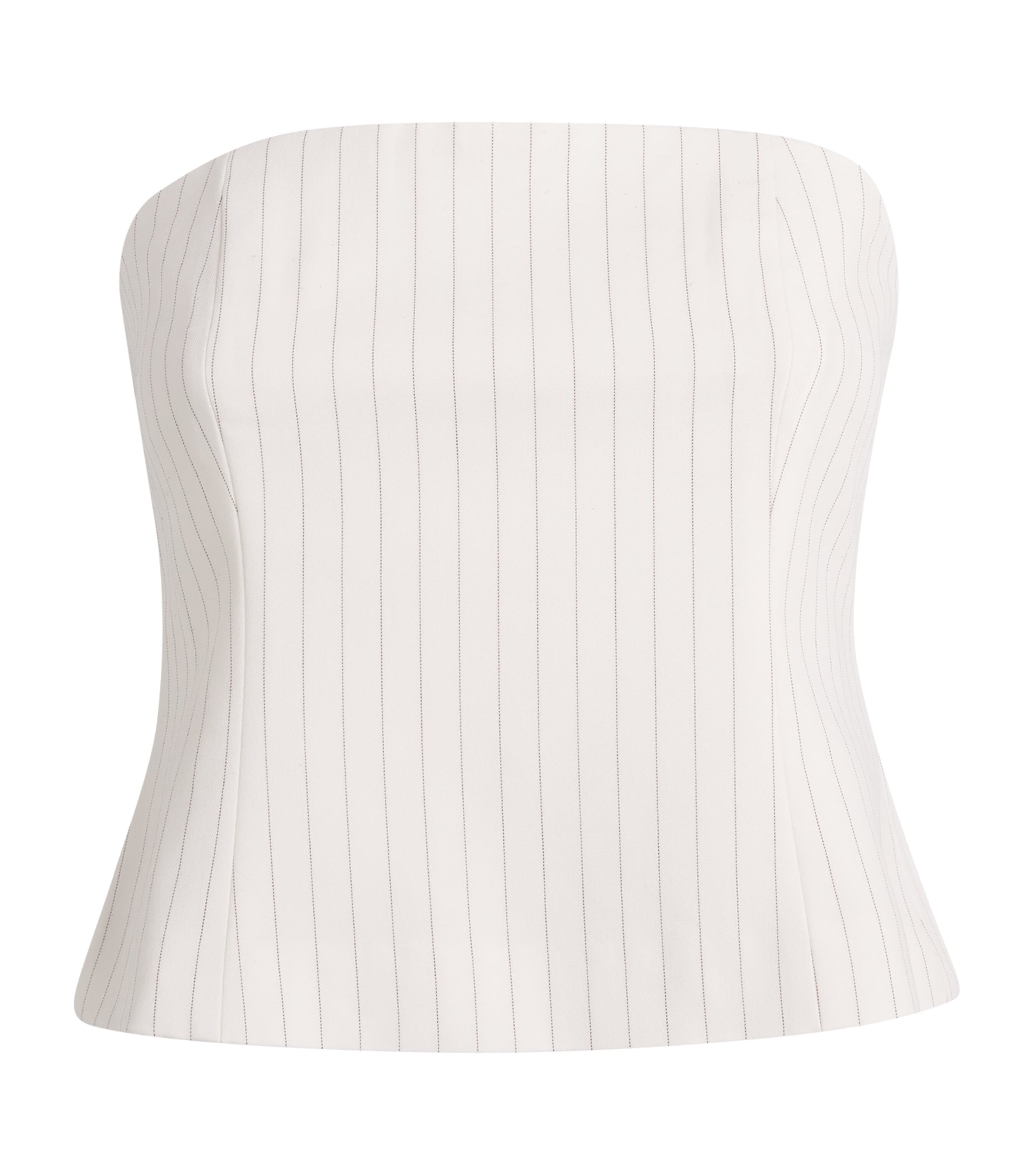 Stripe Essential Suiting Crop Top CHESTNUT PIN STRIPE Image 1