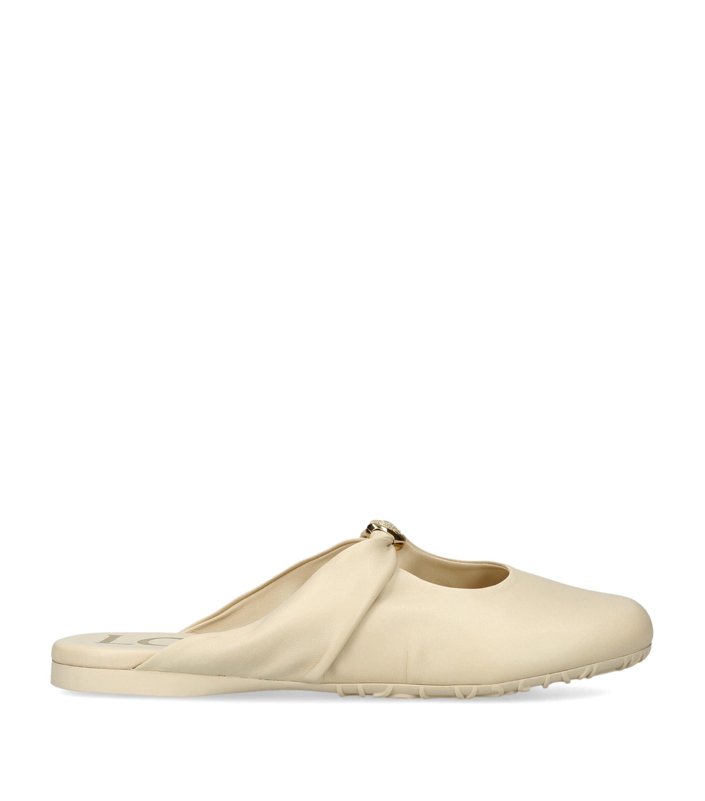 LOEWE Leather Pebble Mules Cream Image 1