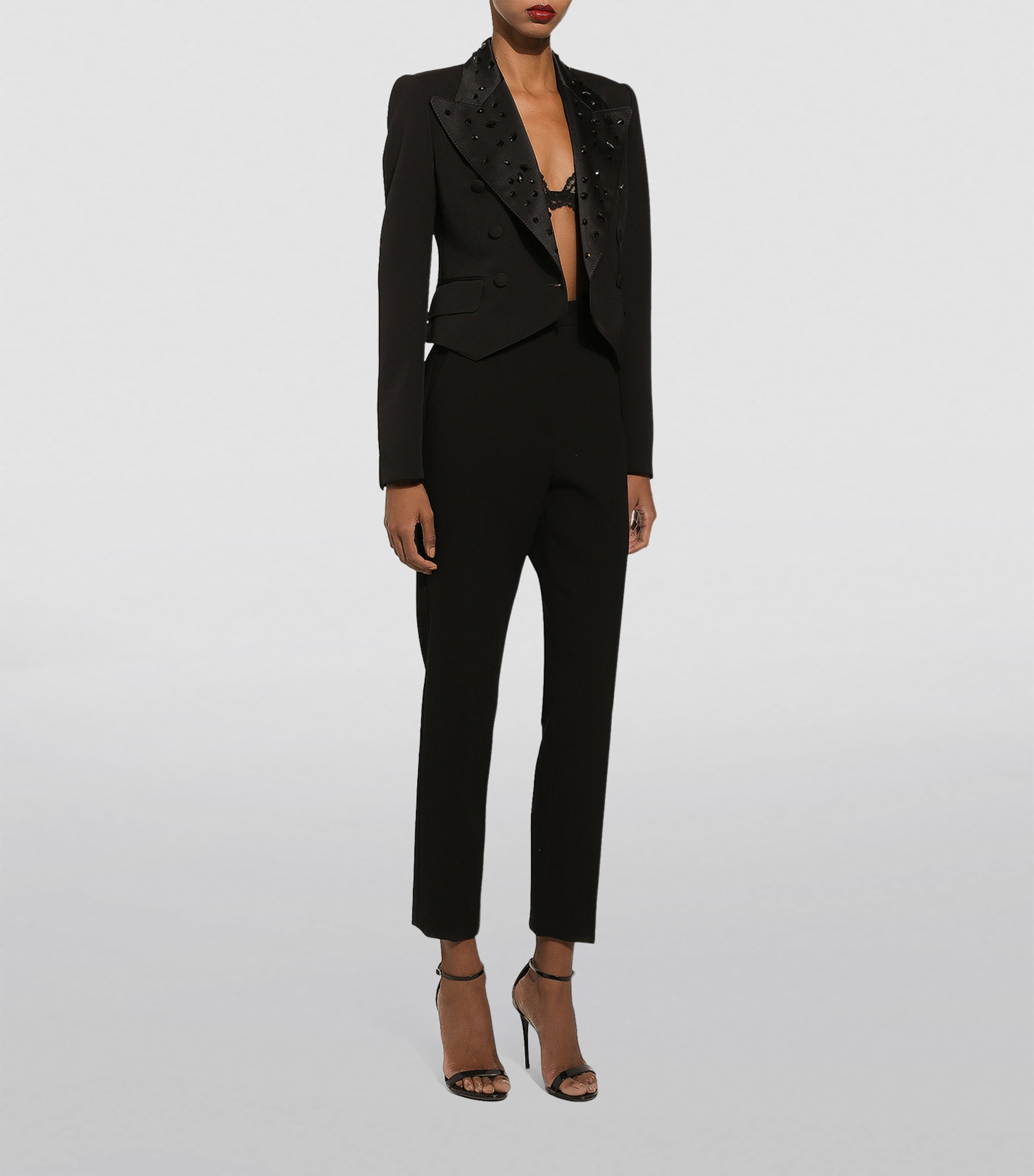 Wool High-Waisted Trousers N0000-BLACK Image 2