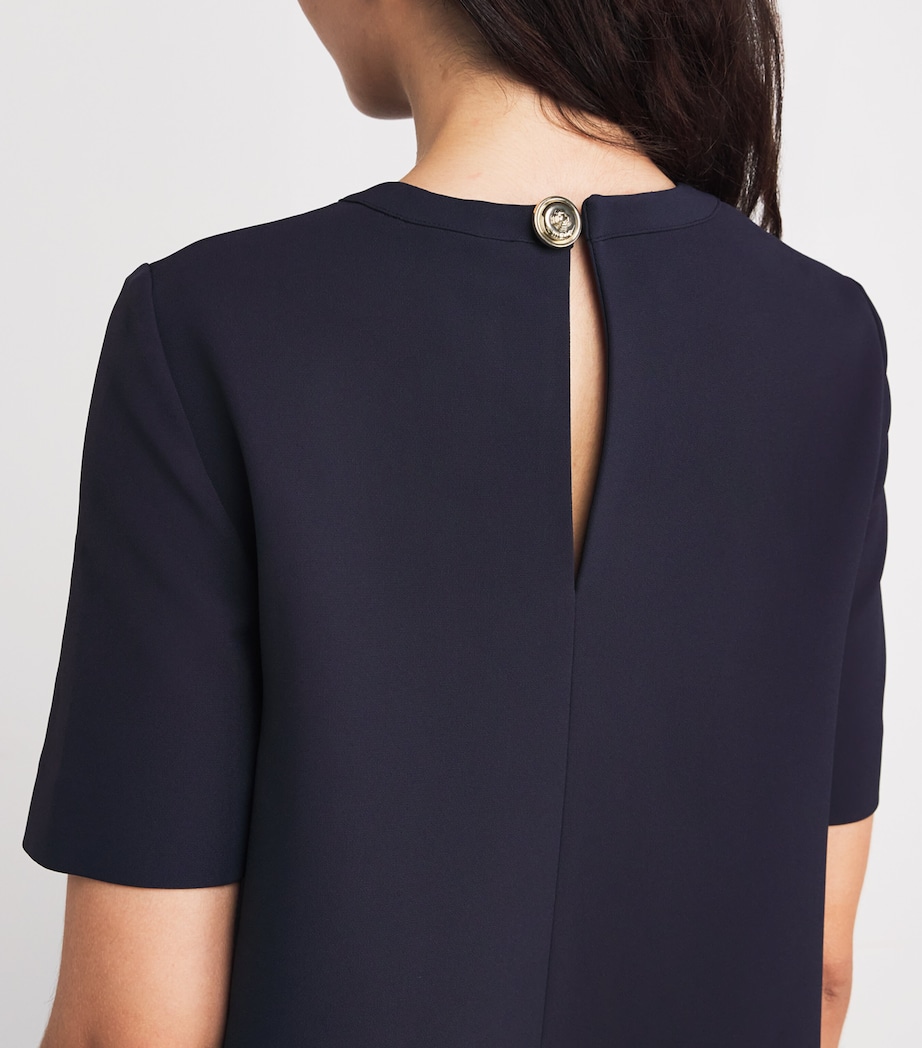 Crepe Trapeze Mini Dress NAVY Image 6