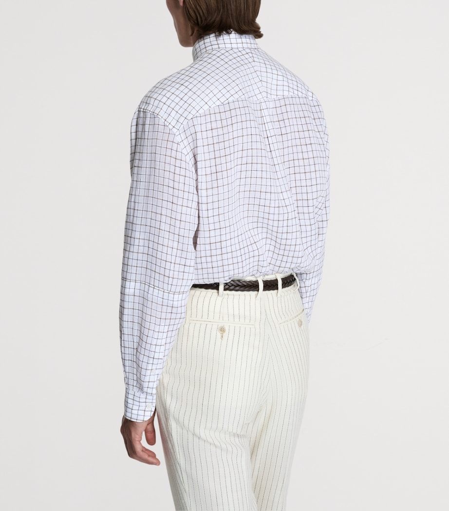 Dunhill Mens Linen Tattersall Check Shirt Image 3
