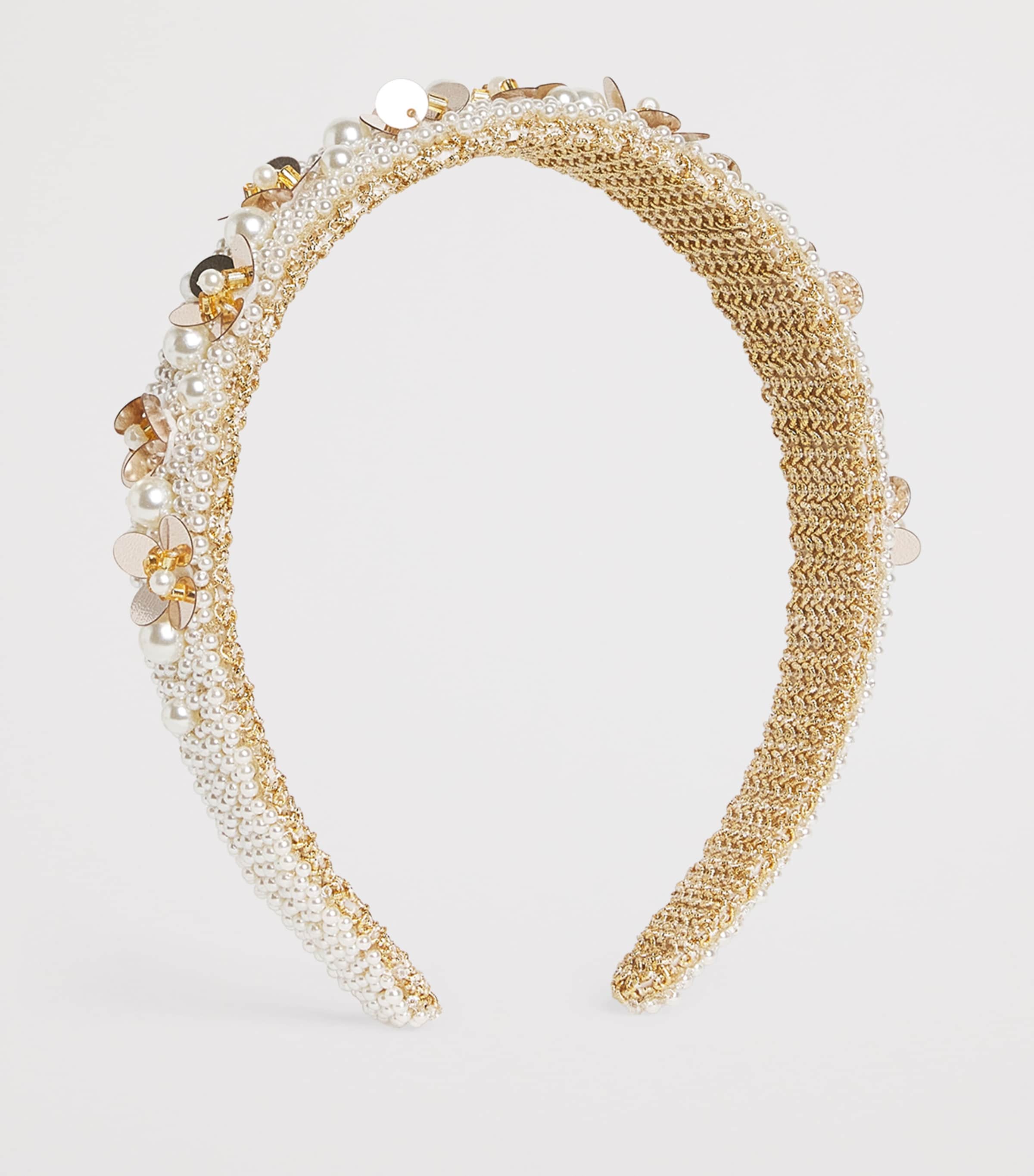 Monnalisa Embellished Headband Cream+gold Image 2