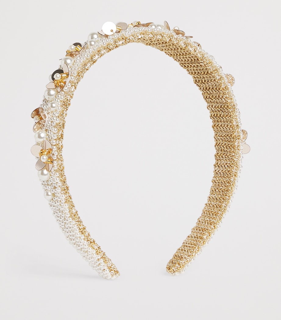 Monnalisa Embellished Headband Cream+gold Image 2