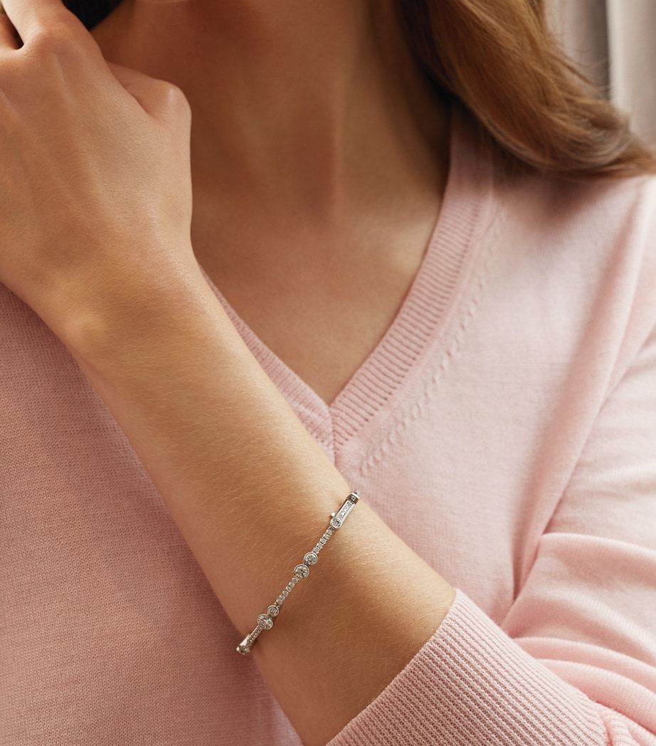 Platinum and Diamond Waterfall Bangle PLATINUM Image 2