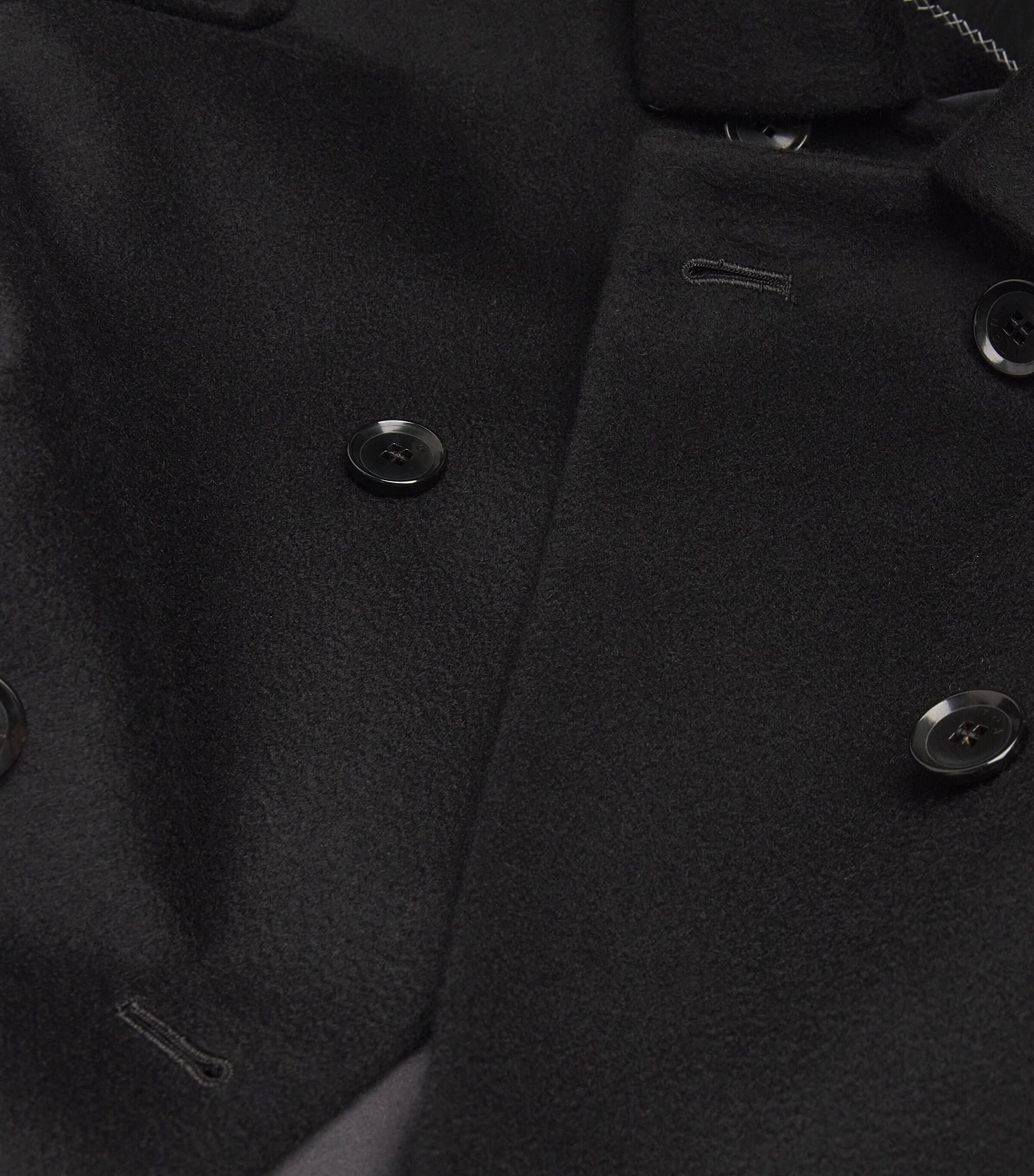 Kiton Womens Cashmere Pea Coat Black Image 5