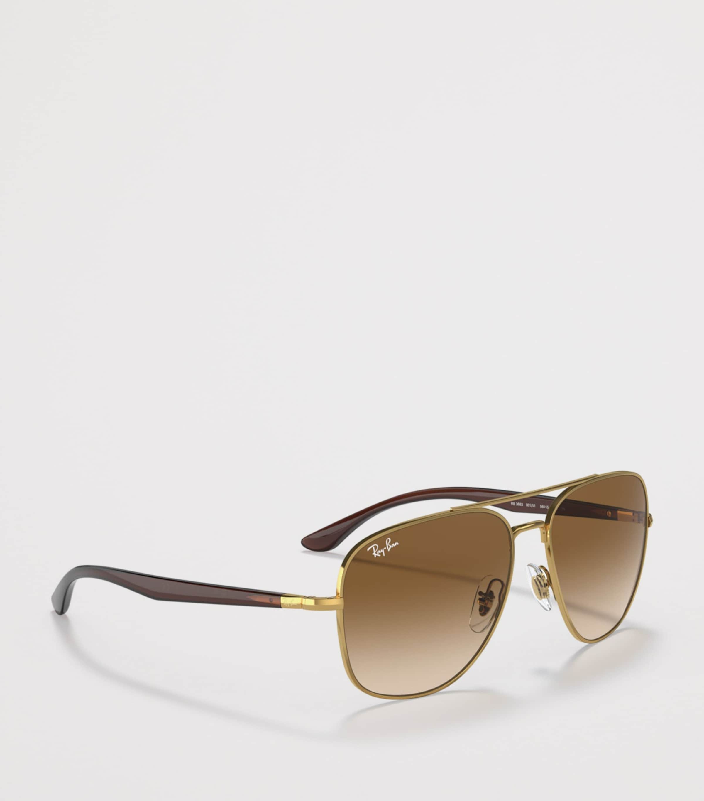 Ray-Ban Metal Square Sunglasses Gold Image 6