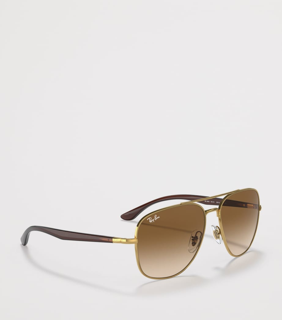 Ray-Ban Metal Square Sunglasses Gold Image 6