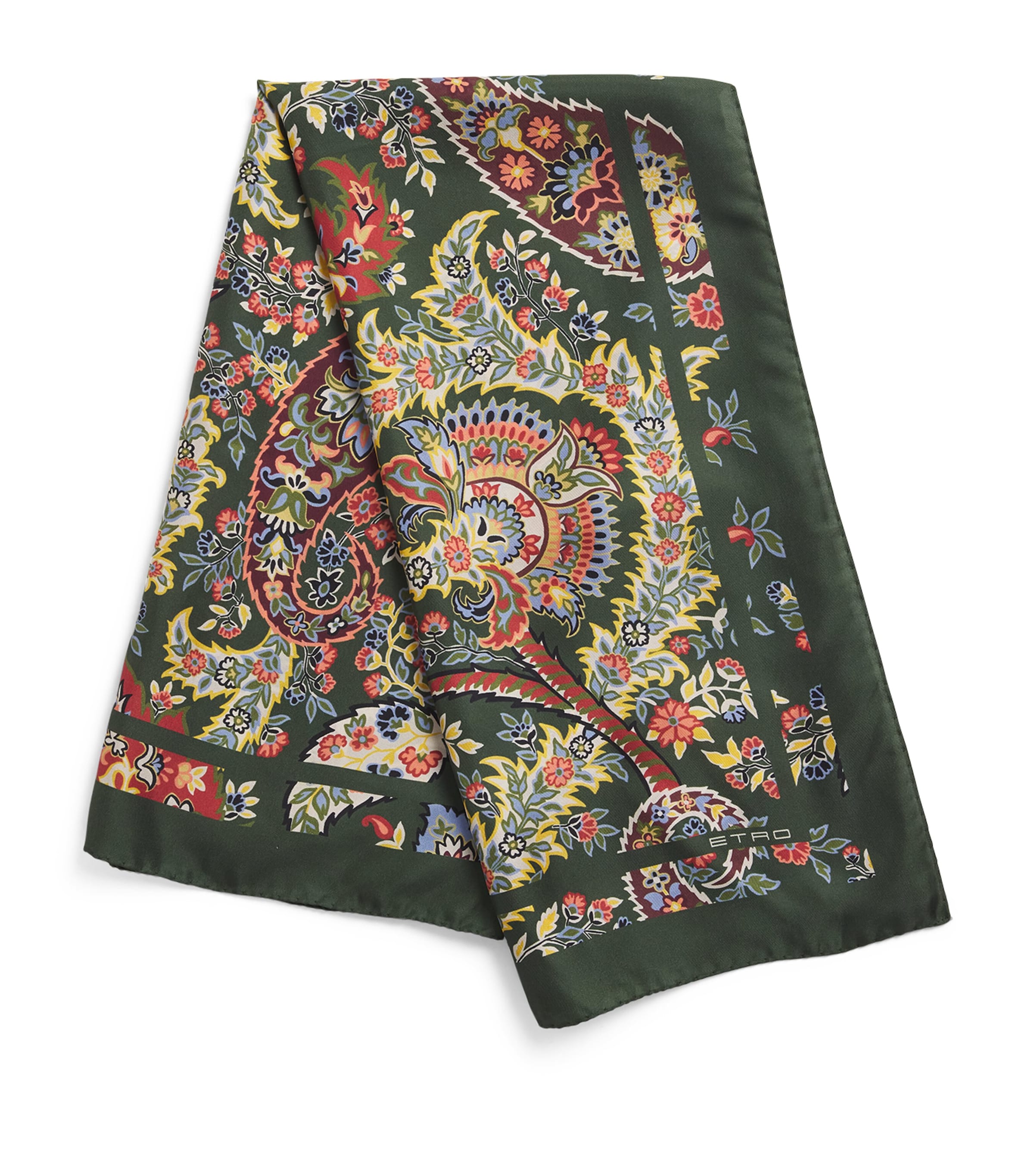 Etro Silk Printed Sqaure Scarf In Green