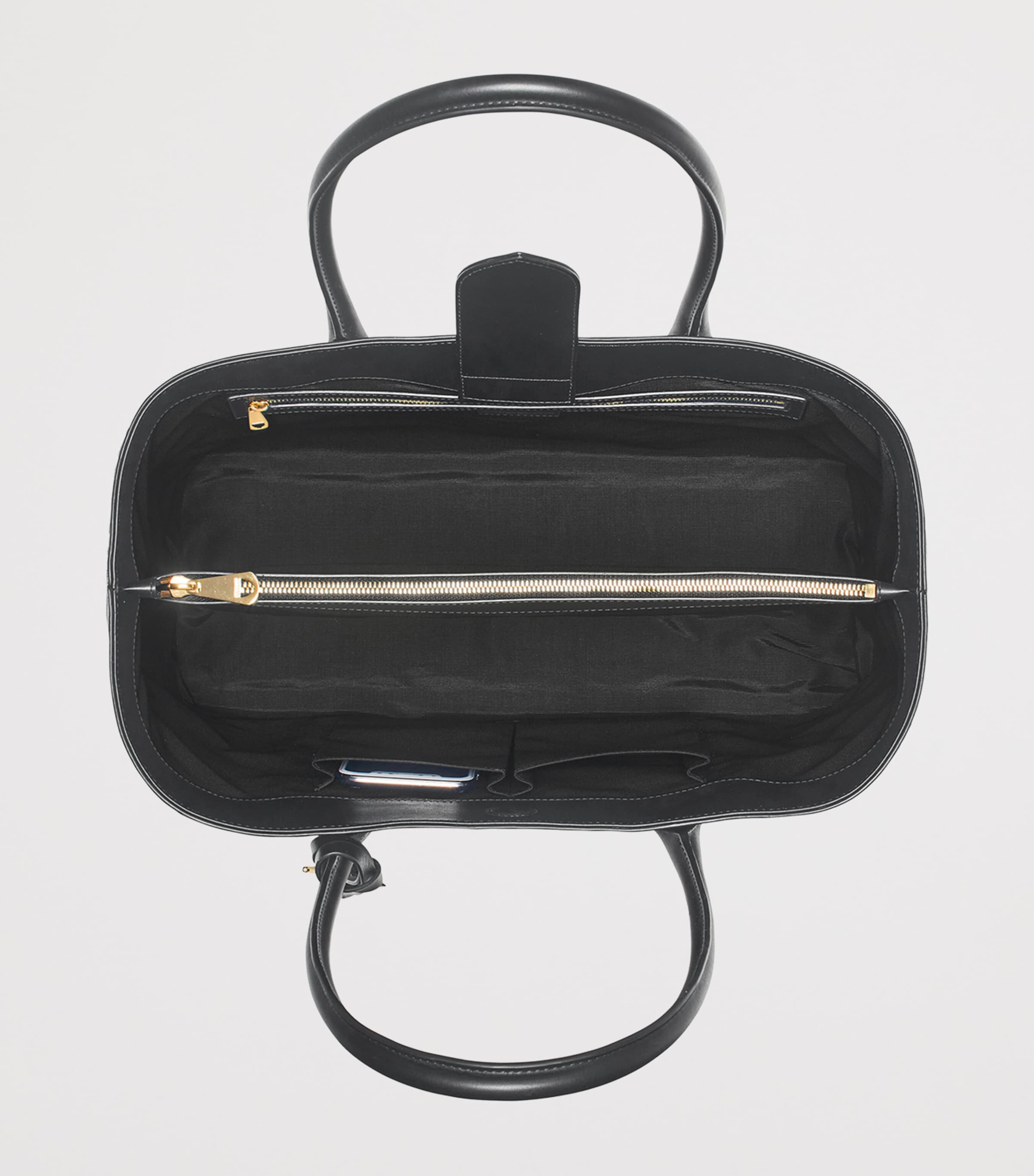 Leather London Tote Bag BLACK Image 6