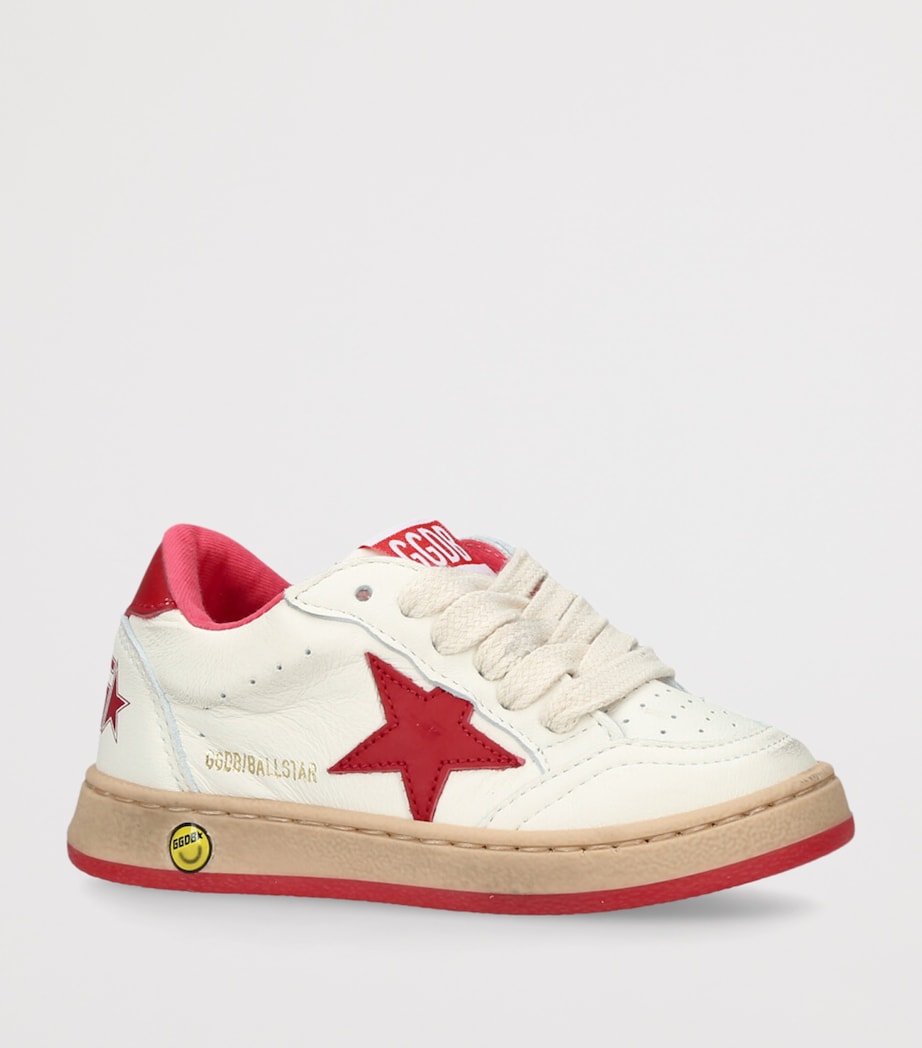 Leather Ball Star Sneakers WHITE/RED Image 3