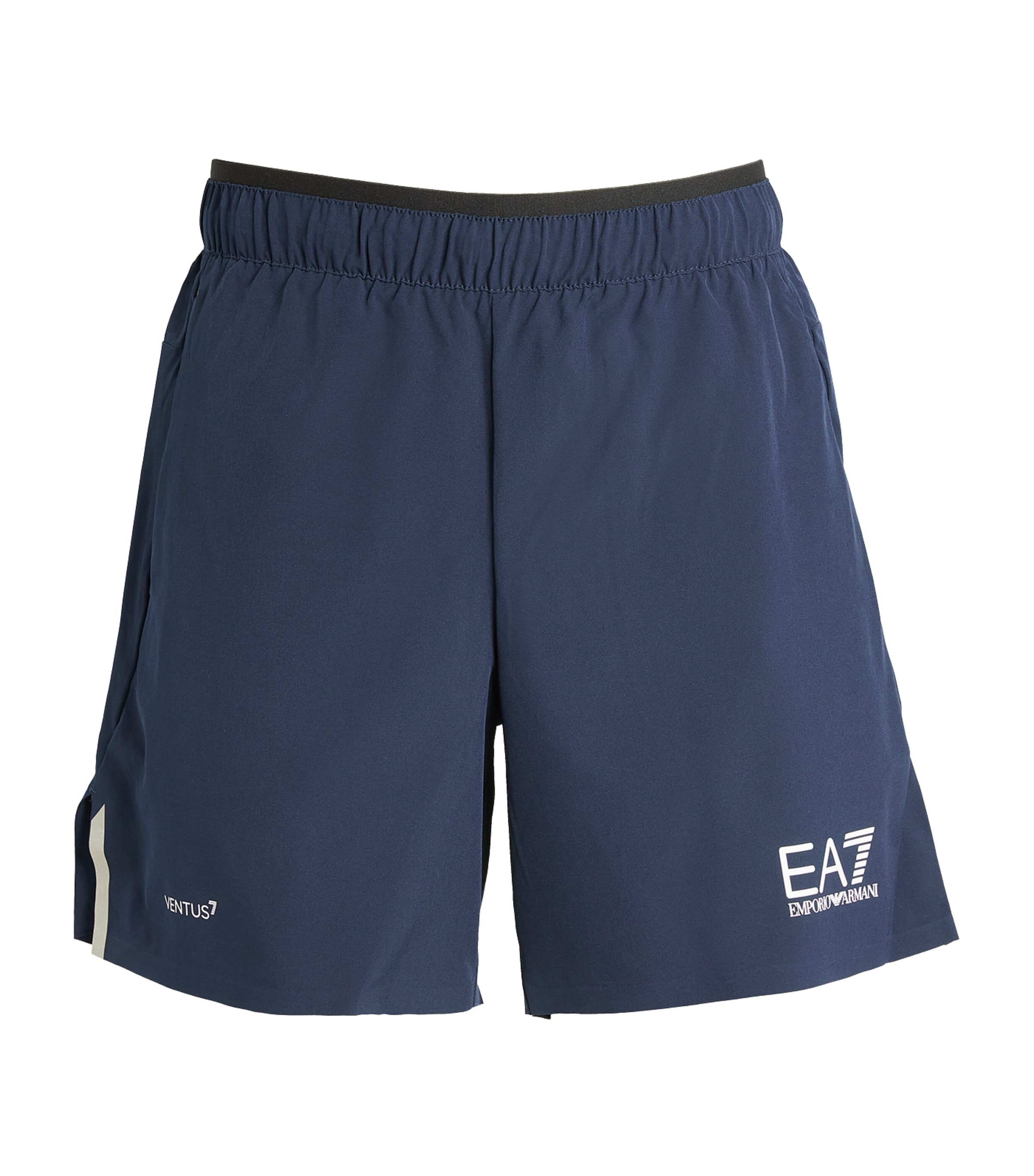 Ea7 Logo Print Sports Shorts In Navy