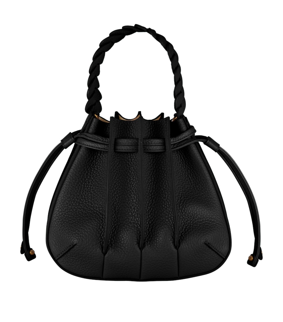 Mini Leather Gem Bucket Bag BLACK GRAINED Image 1