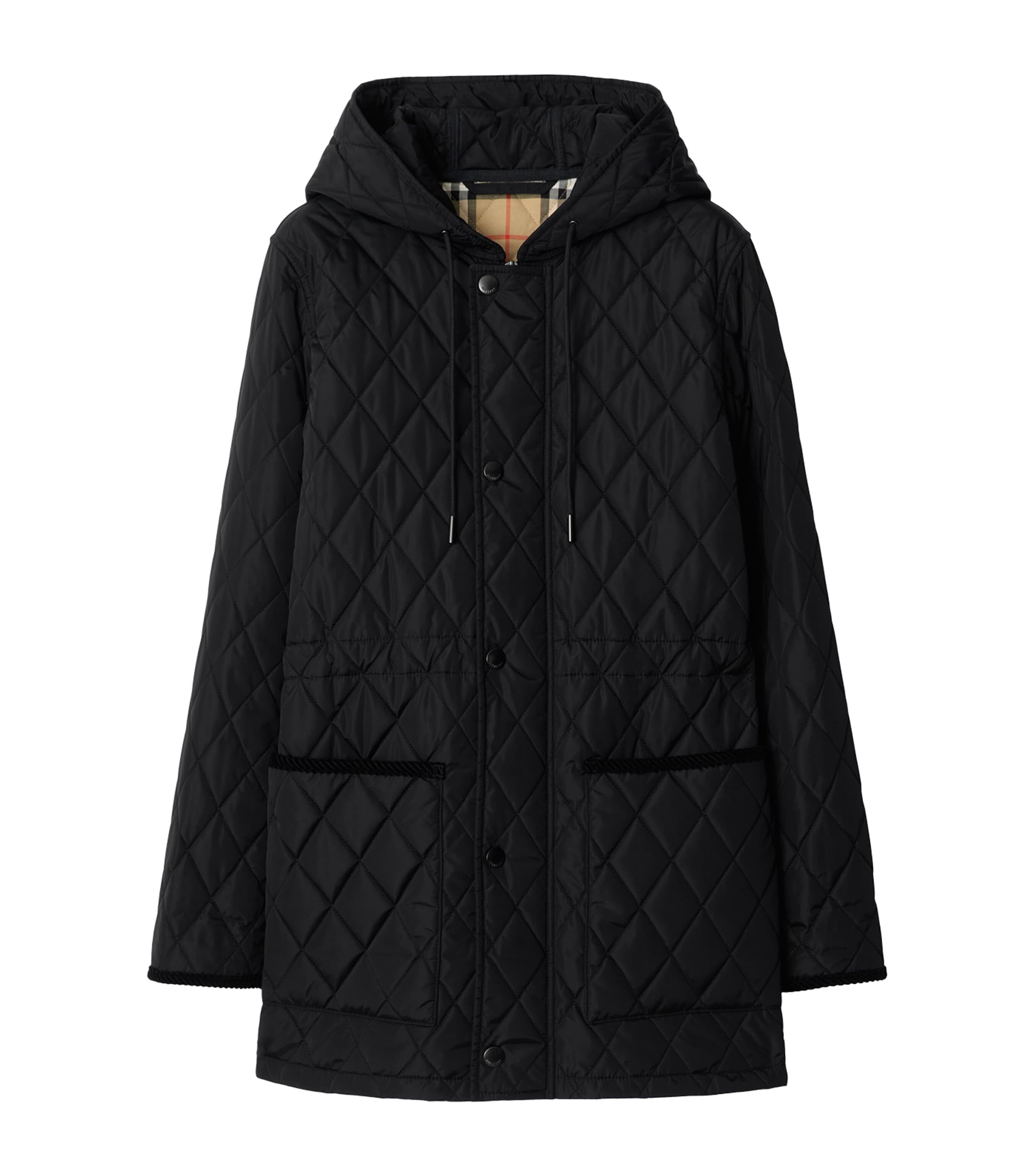 Nylon Quilted Parka BLACK/SAND IP CHECK Image 1