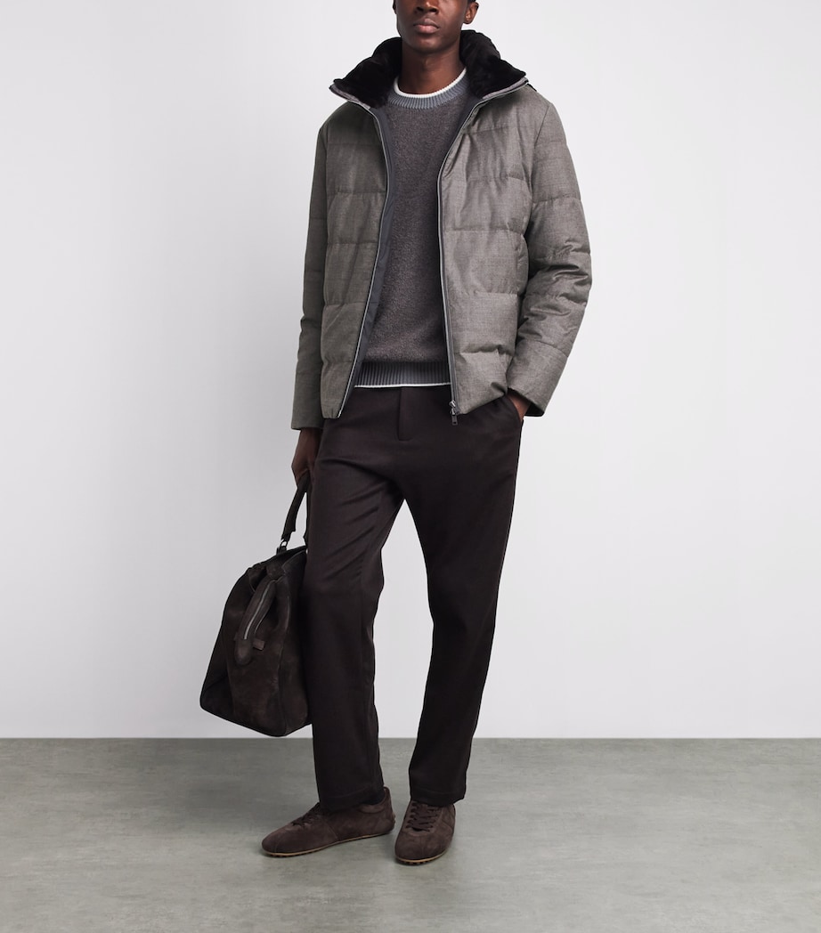 Yves Salomon Mens Down Wool-Silk Hooded Parka Roche Image 2