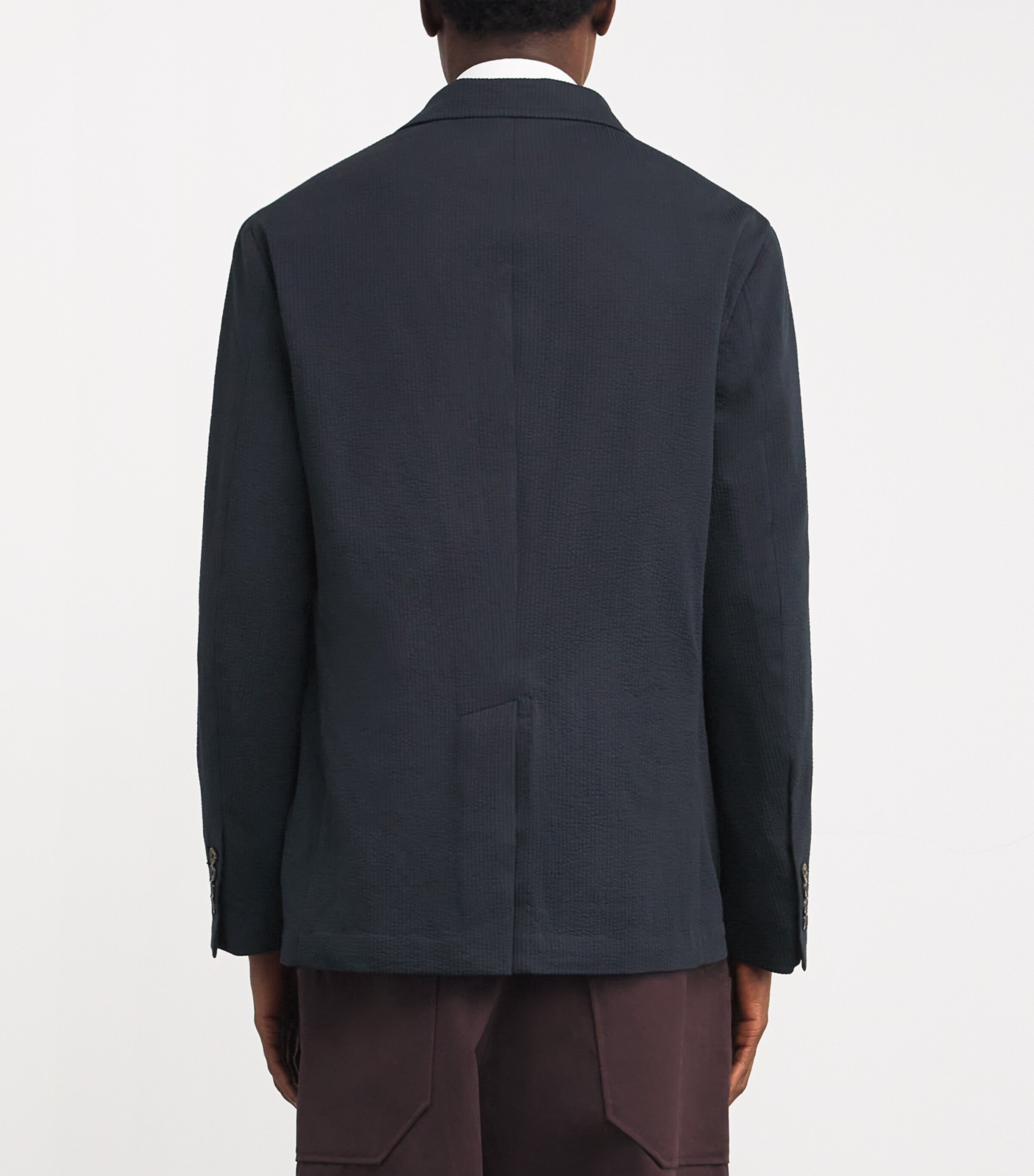 Seersucker Modern Knit Soft Blazer NAVY Image 4
