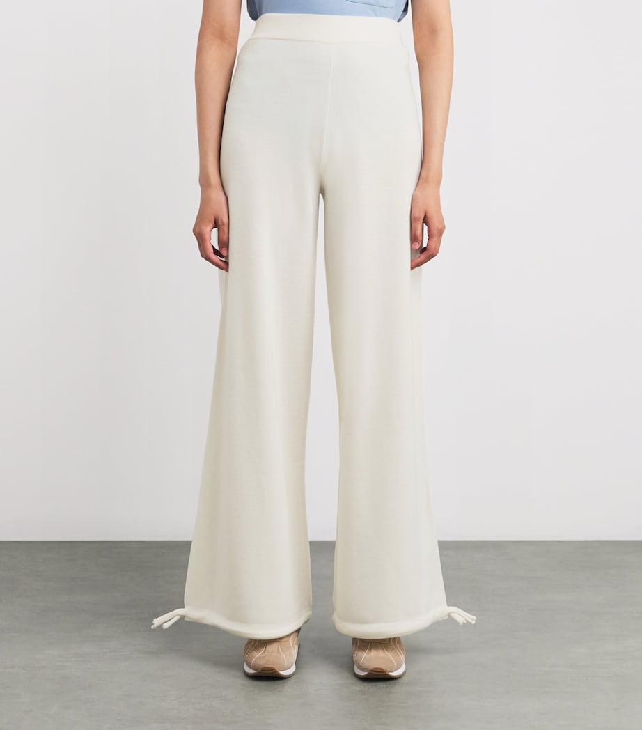 Knitted Wide-Leg Trousers WHITE Image 3