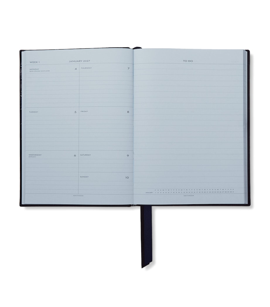 Smythson Leather Soho Weekly Diary 2027 Navy Image 2