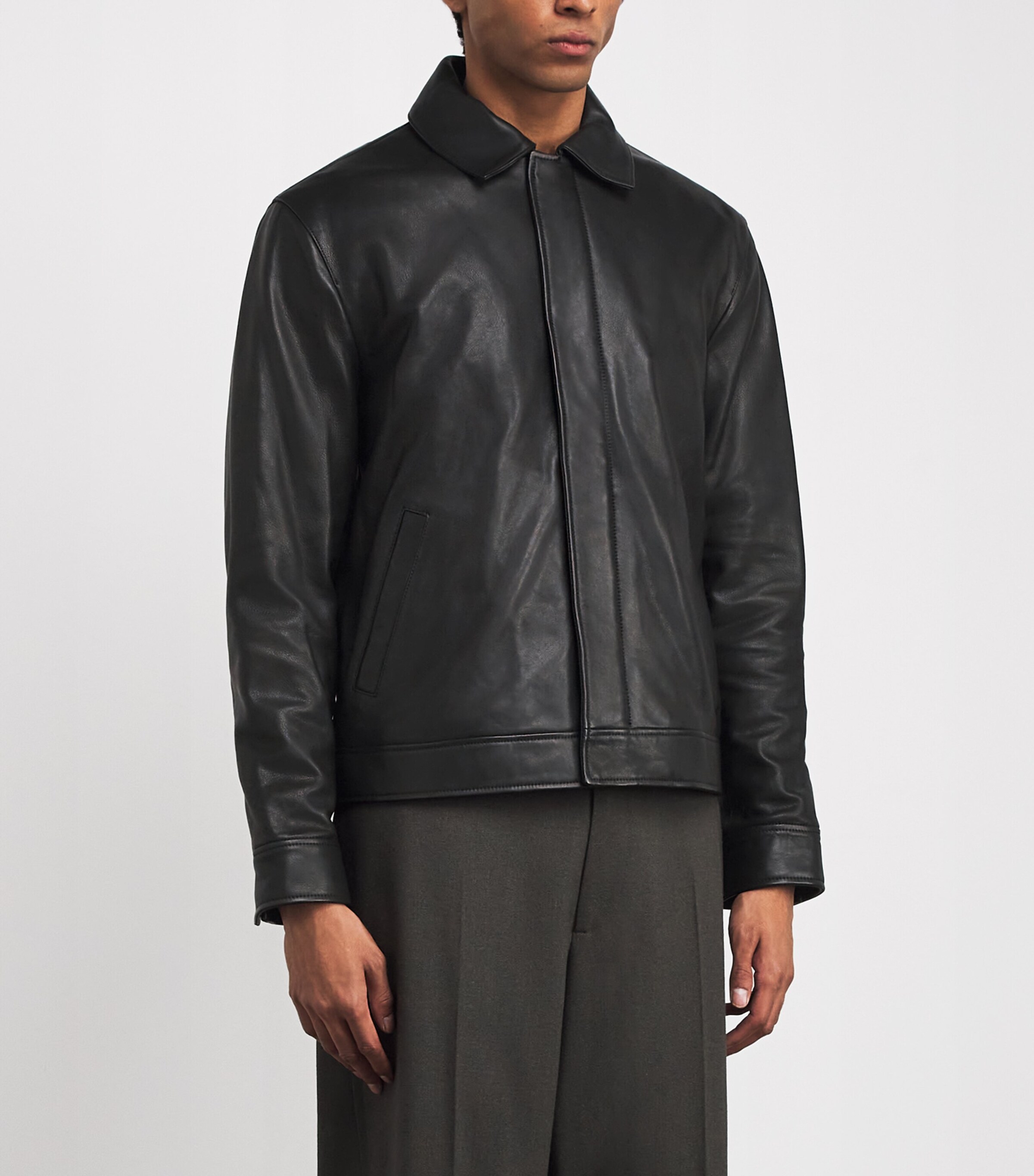 Leather Landon Jacket BLACK Image 3