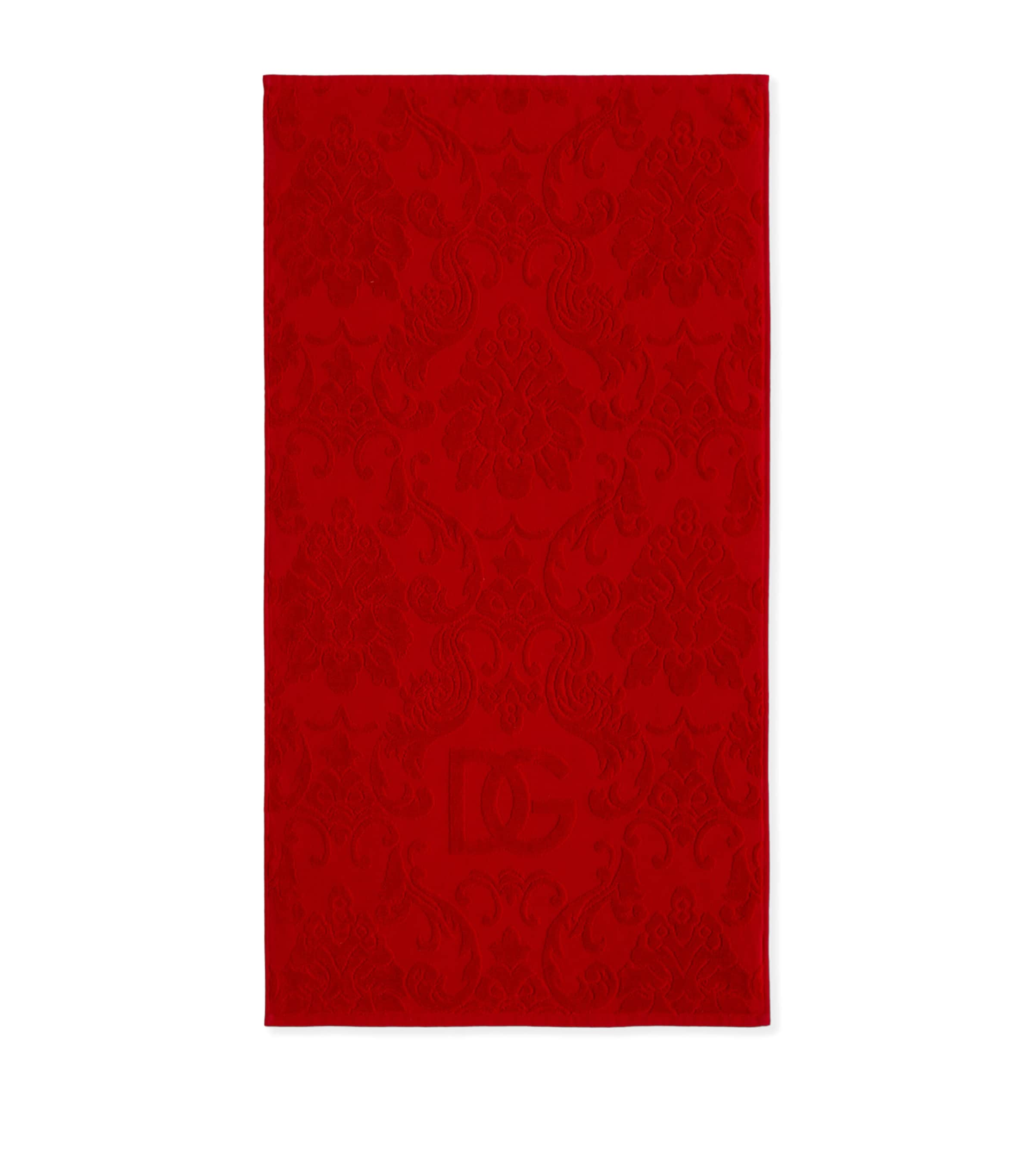 Set of 5 Cotton Jacquard Bath Towels U0019 ROSSO Image 3