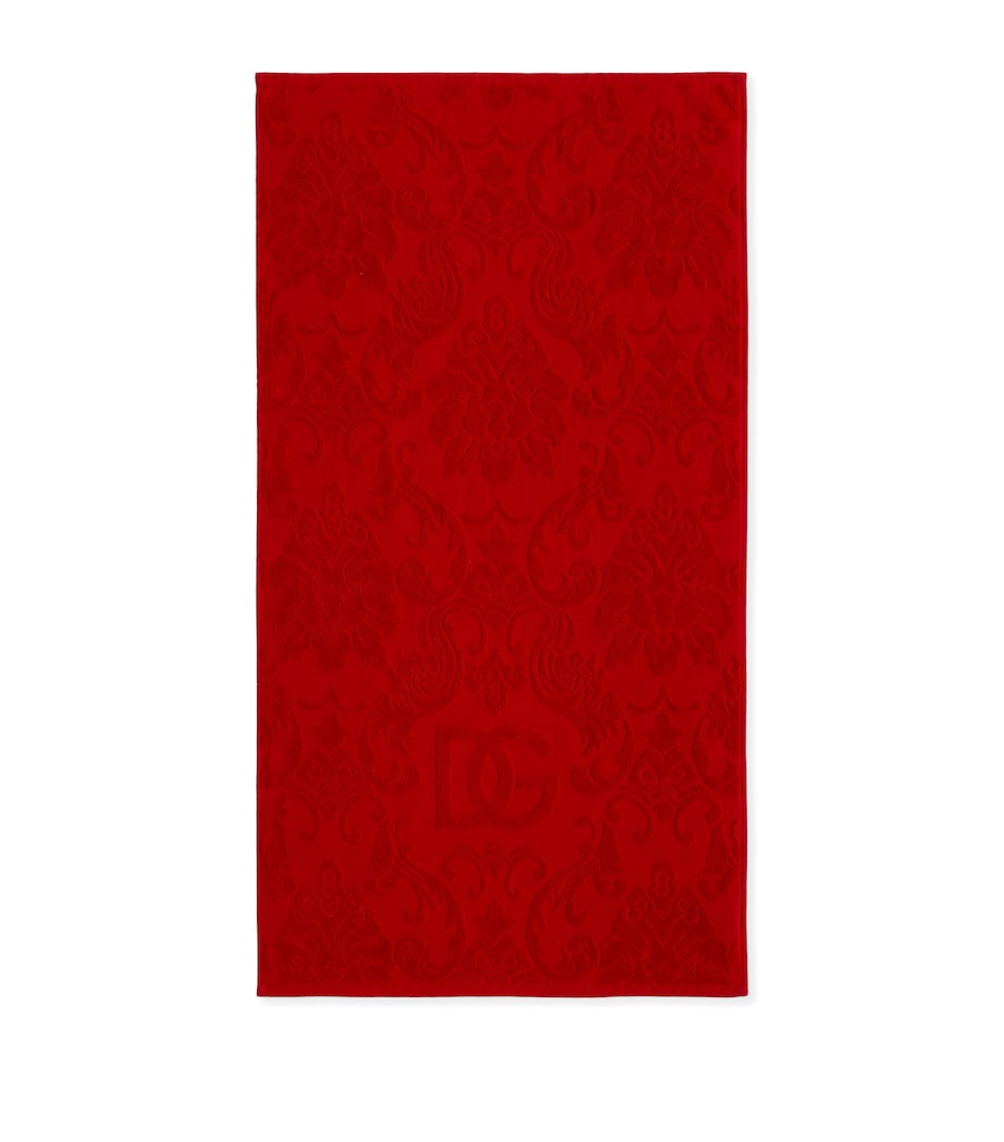 Set of 5 Cotton Jacquard Bath Towels U0019 ROSSO Image 3