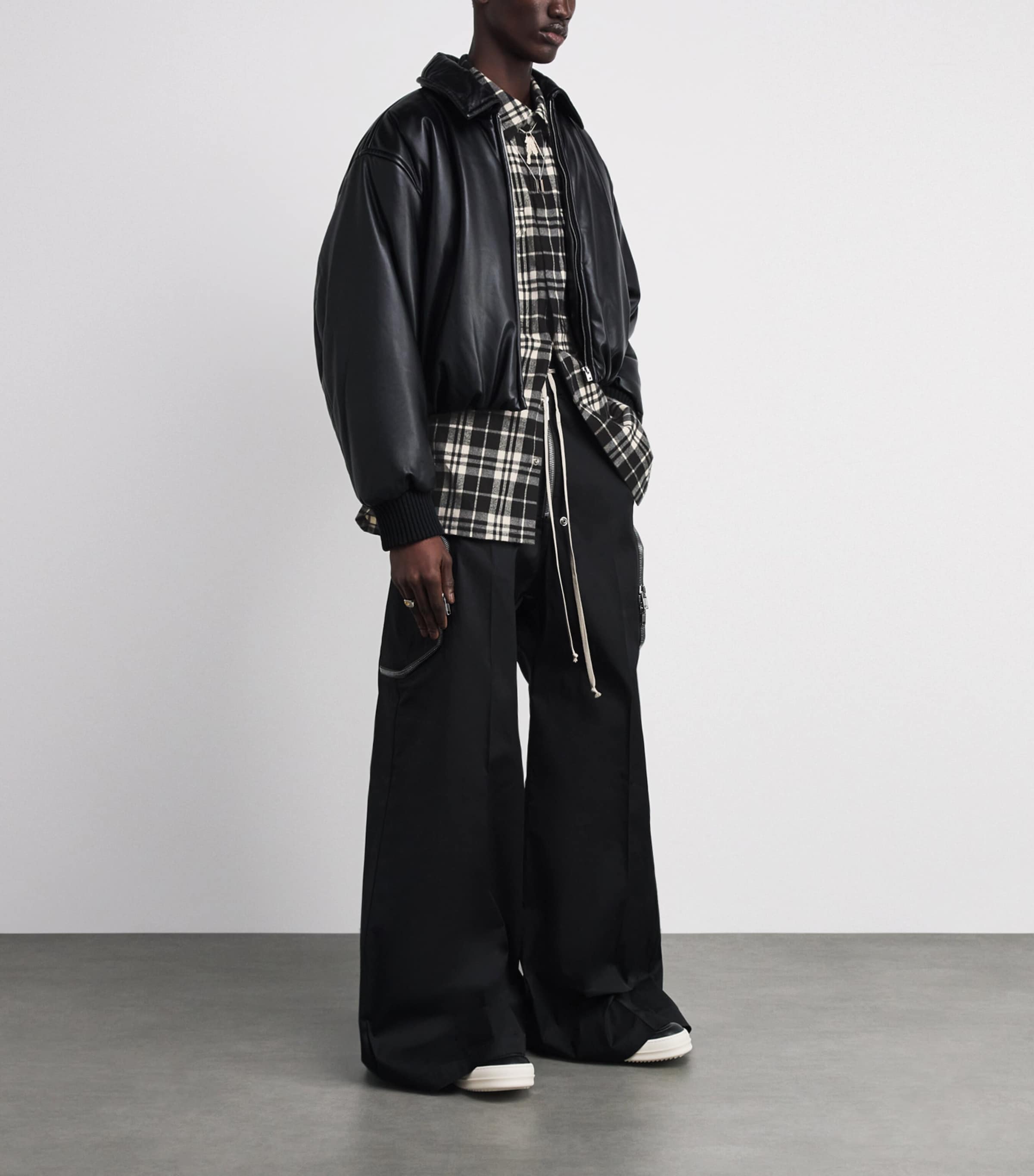 Cotton Check Overshirt BLACK PLAID/ 09P Image 2