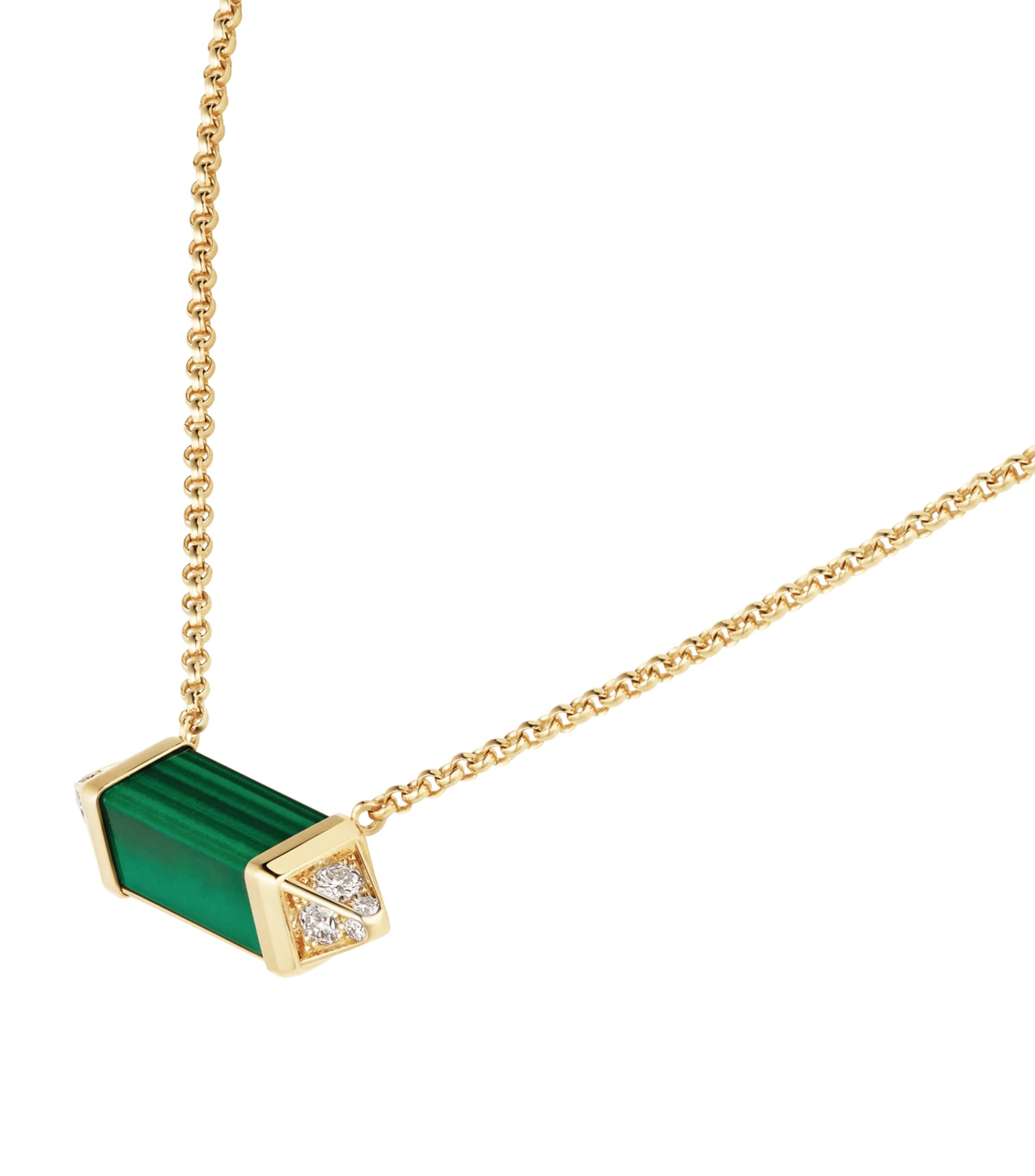 Yellow Gold, Diamond and Malachite Les Berlingots de Cartier Necklace YELLOW GOLD Image 4