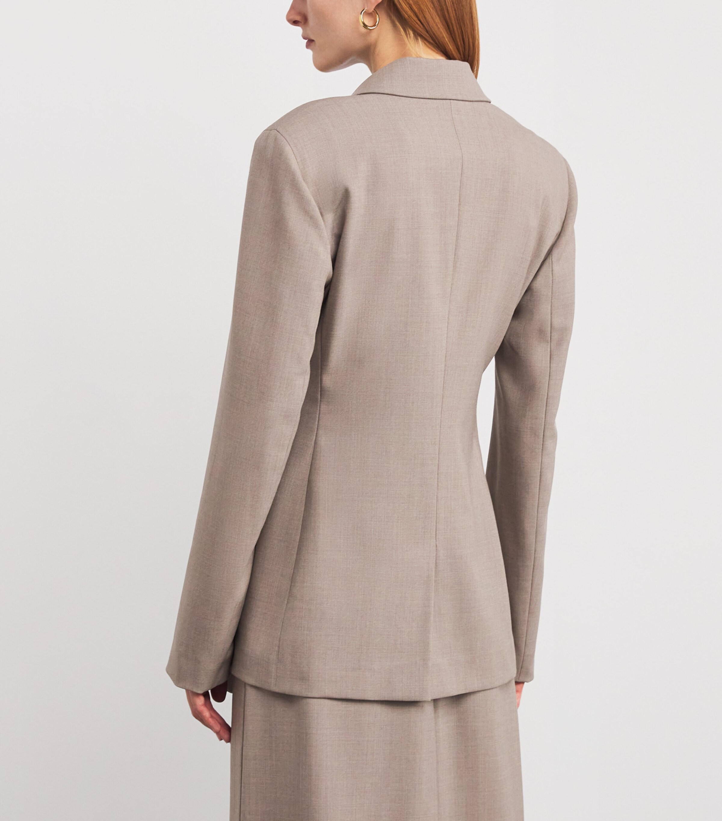 Lafayette 148 Womens Wool-Blend Side-Tie Blazer Hickry Mlnge Image 4