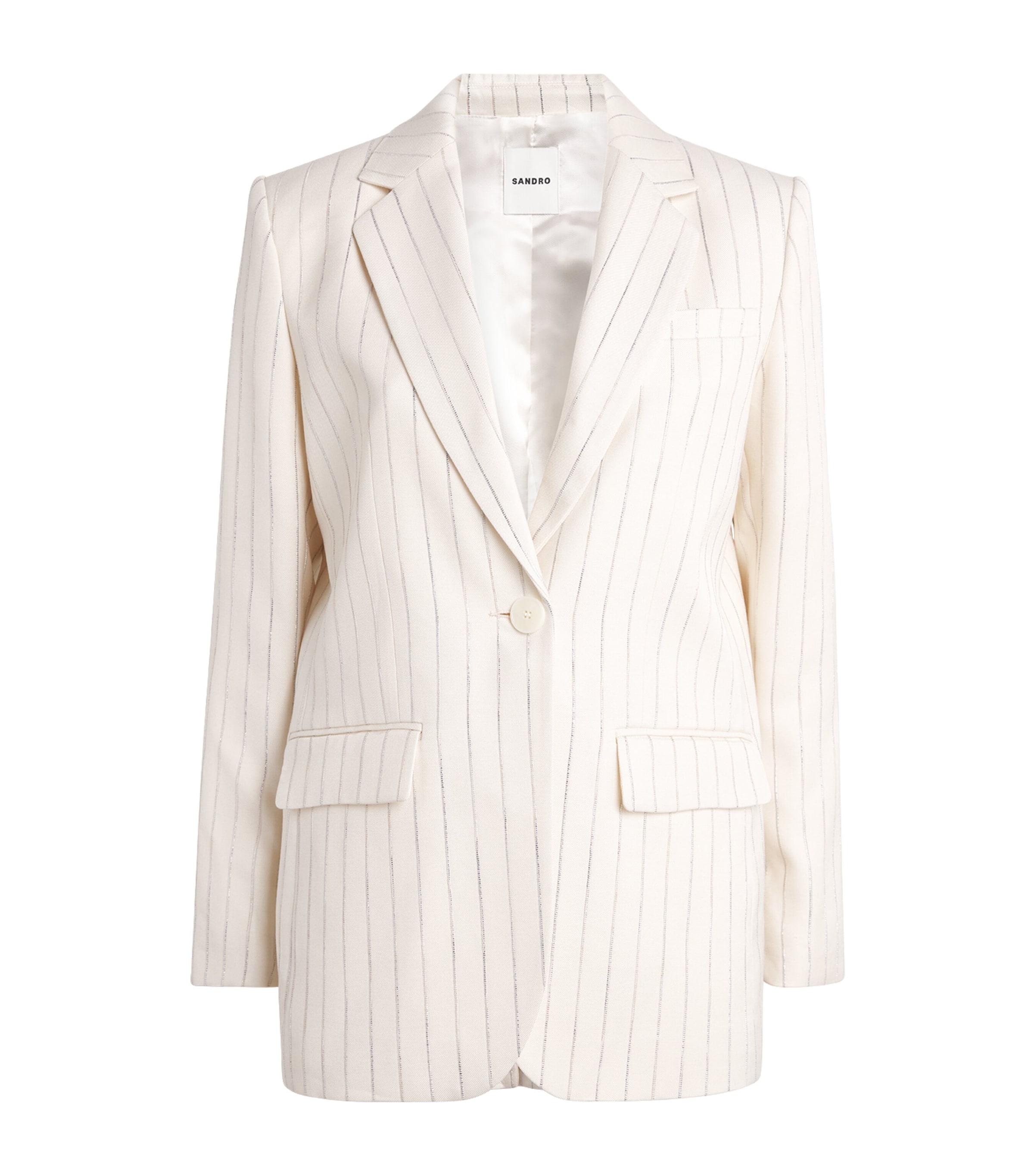 Sequinned Stripe Blazer ECRU / SILVER Image 1