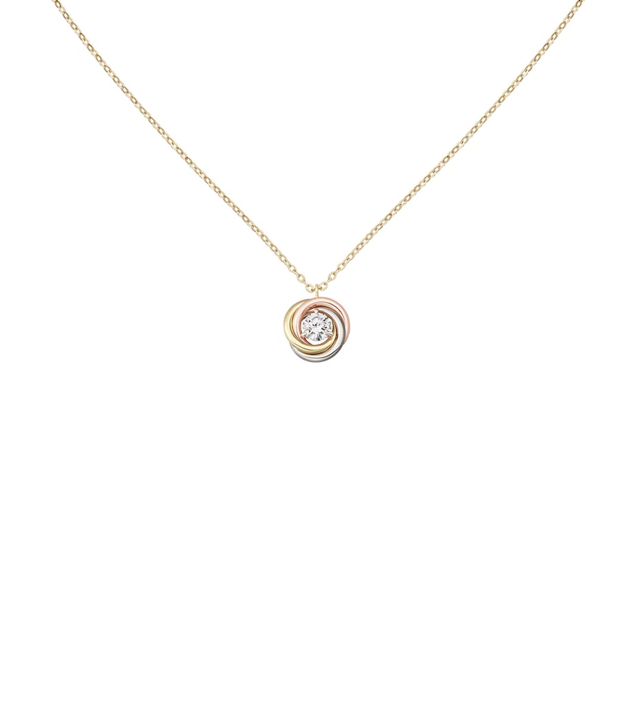 Mixed Gold and Diamond Trinity Necklace (36-40cm) MIXED GOLD Image 1