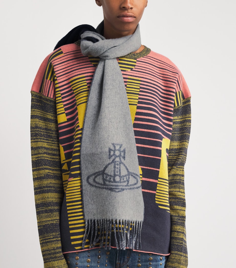 Vivienne Westwood Wool Orb Scarf Mineral Grey Image 2