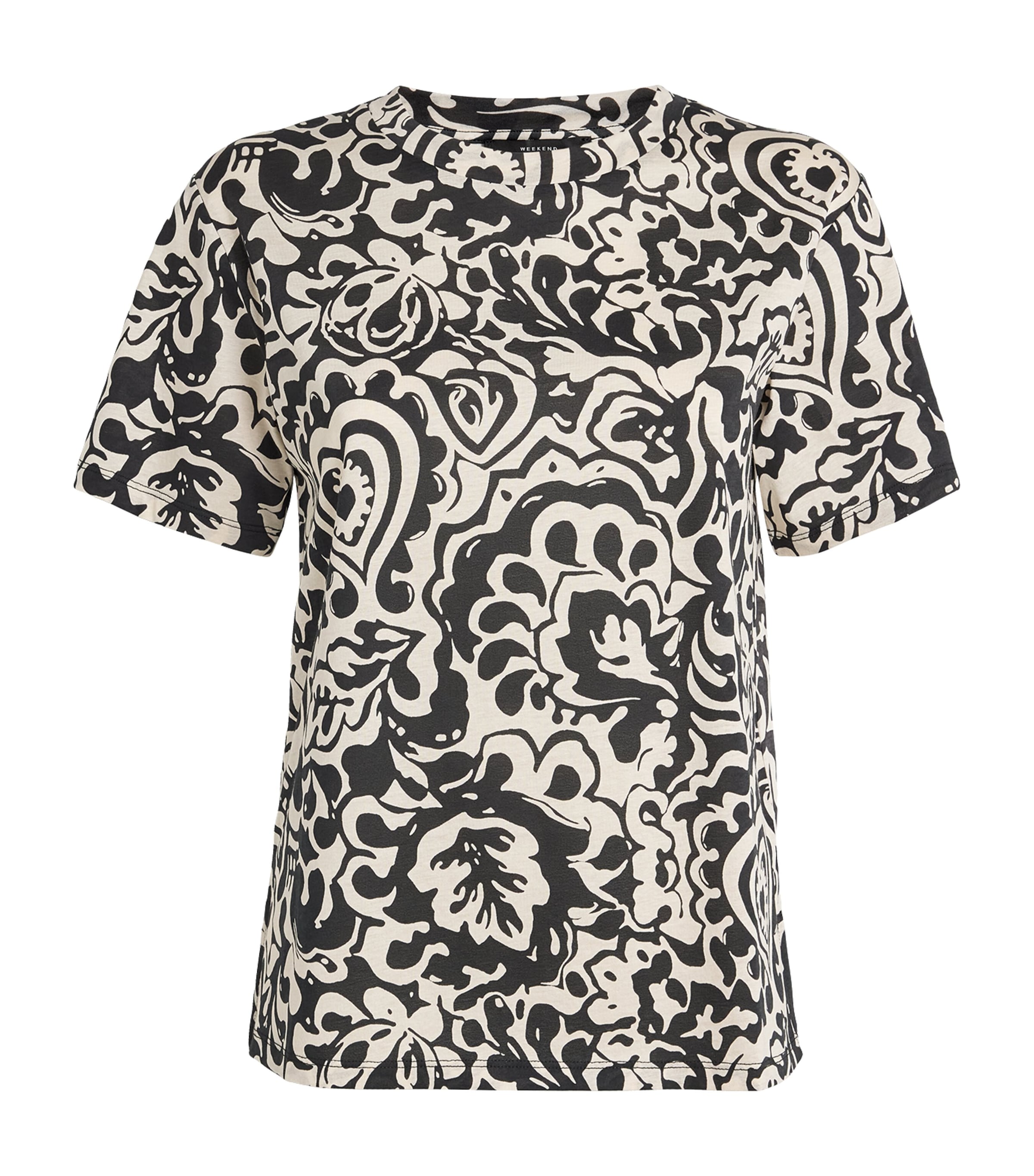 Weekend Max Mara Womens Cotton Graphic T-Shirt Black Image 1