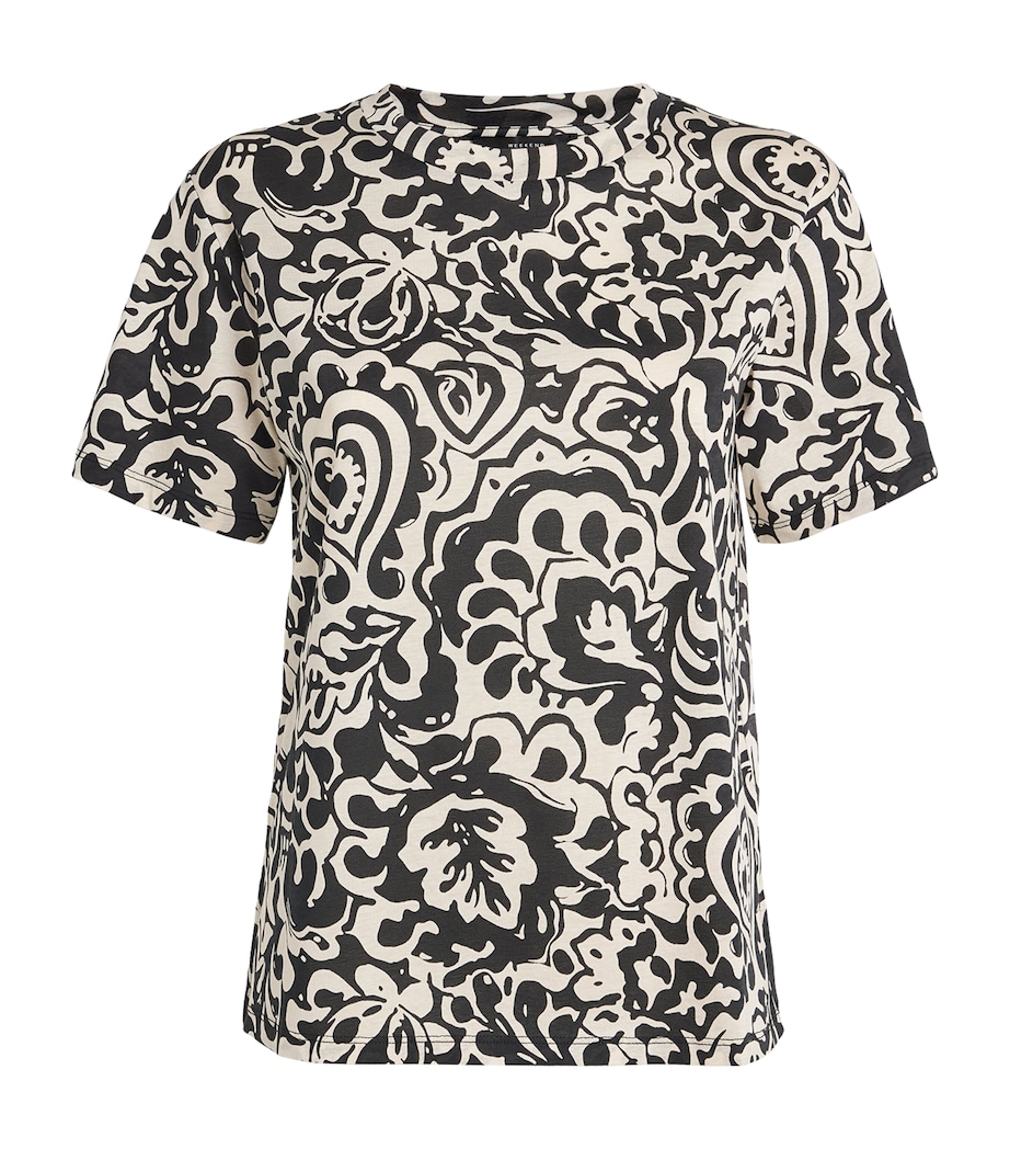 Weekend Max Mara Womens Cotton Graphic T-Shirt Black Image 1