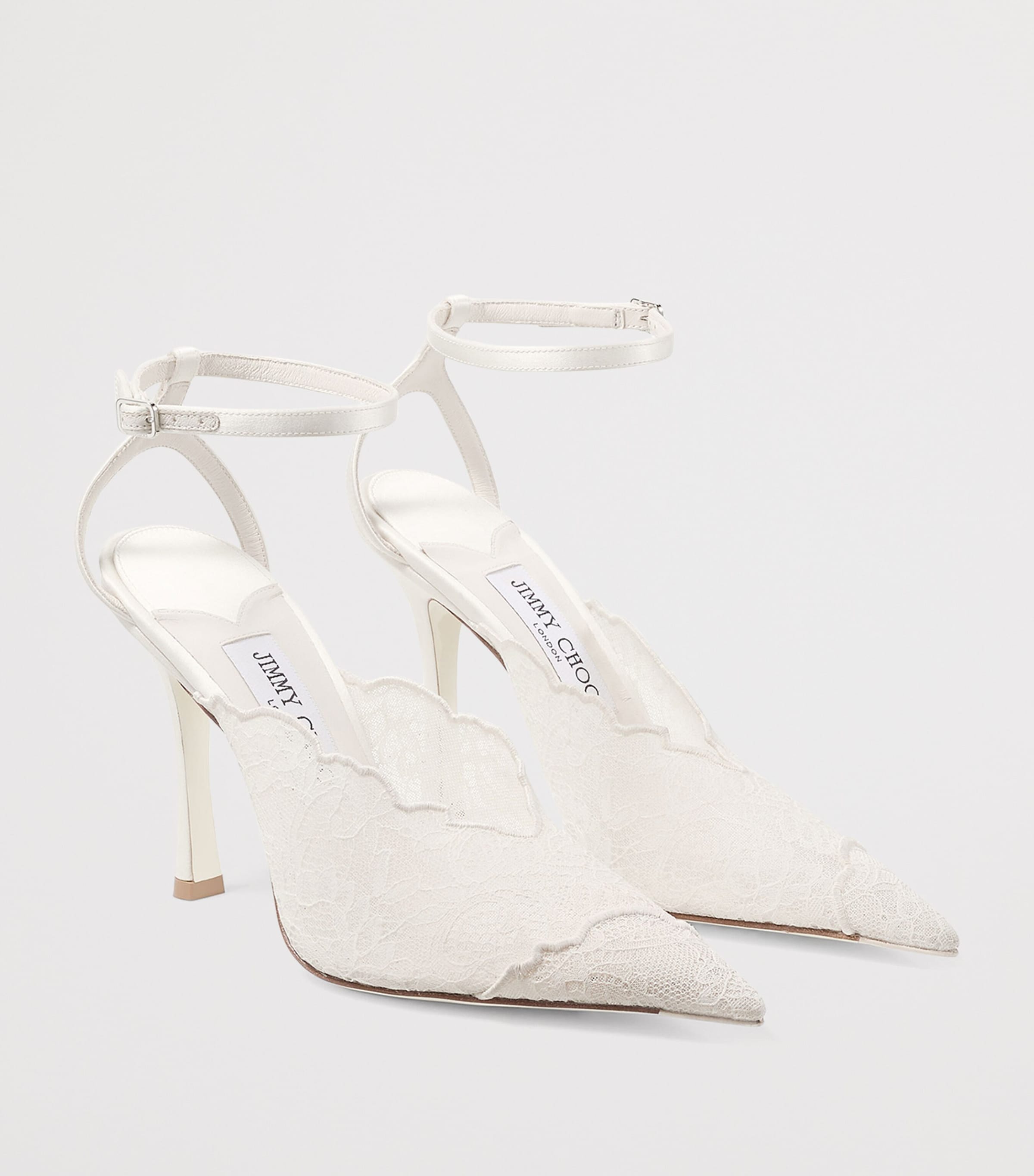 Jimmy Choo Ivory Faiz 100 Lace Heeled Pumps | Harrods UK