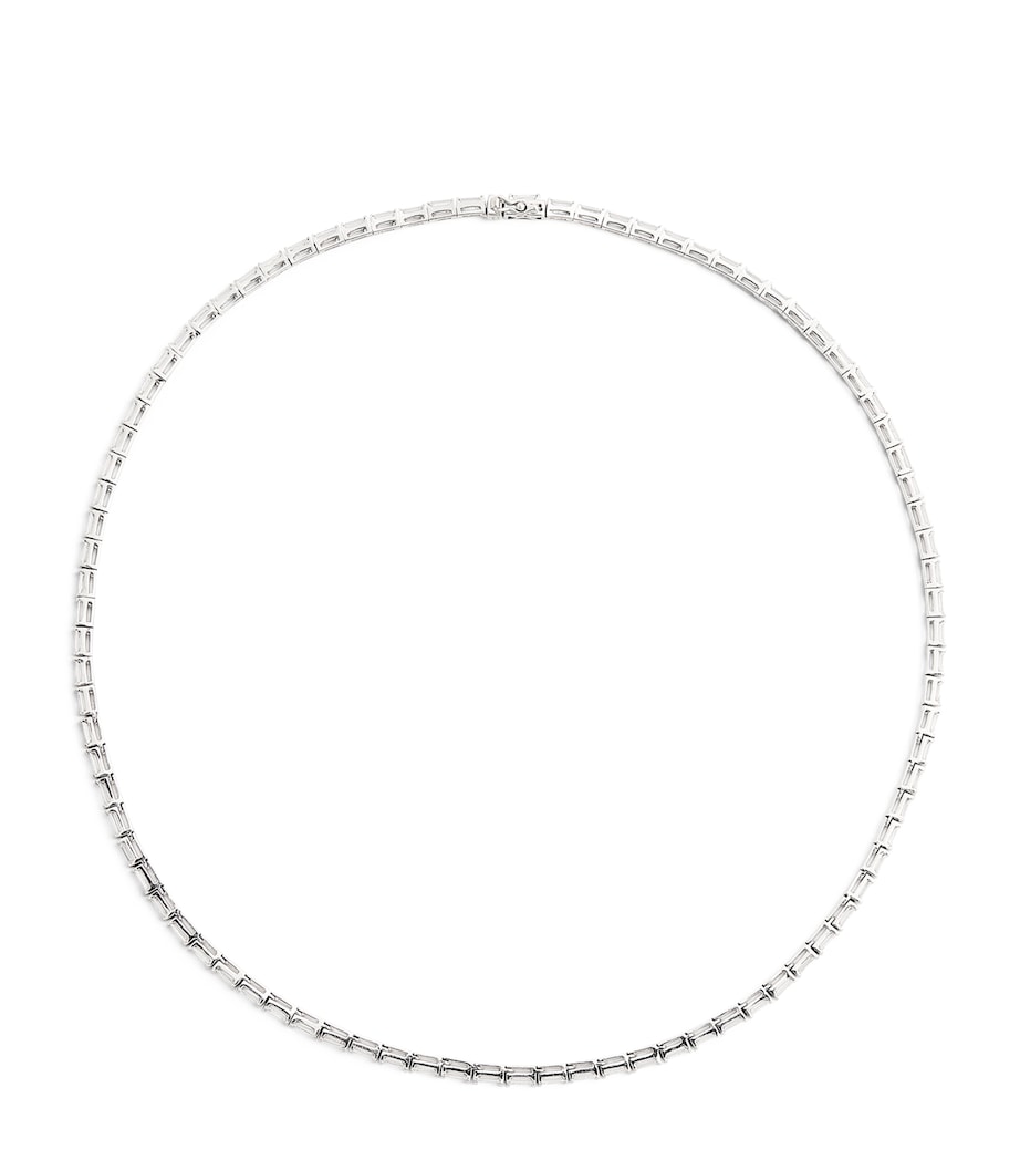 White Gold and Baguette Diamond Choker WHITE GOLD Image 1