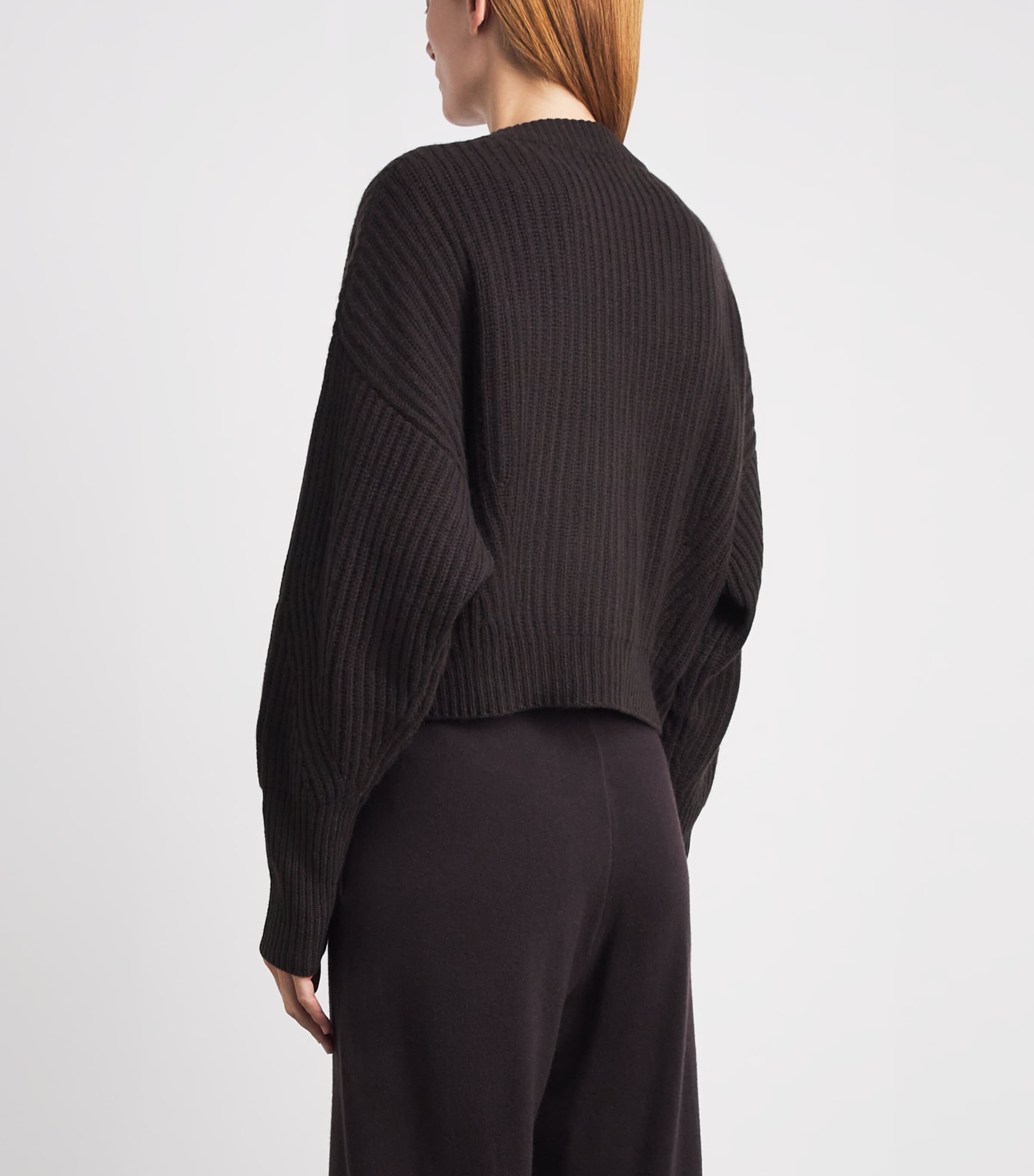 Le Kasha Womens Organic Cashmere Cropped Cardigan Prune Image 5