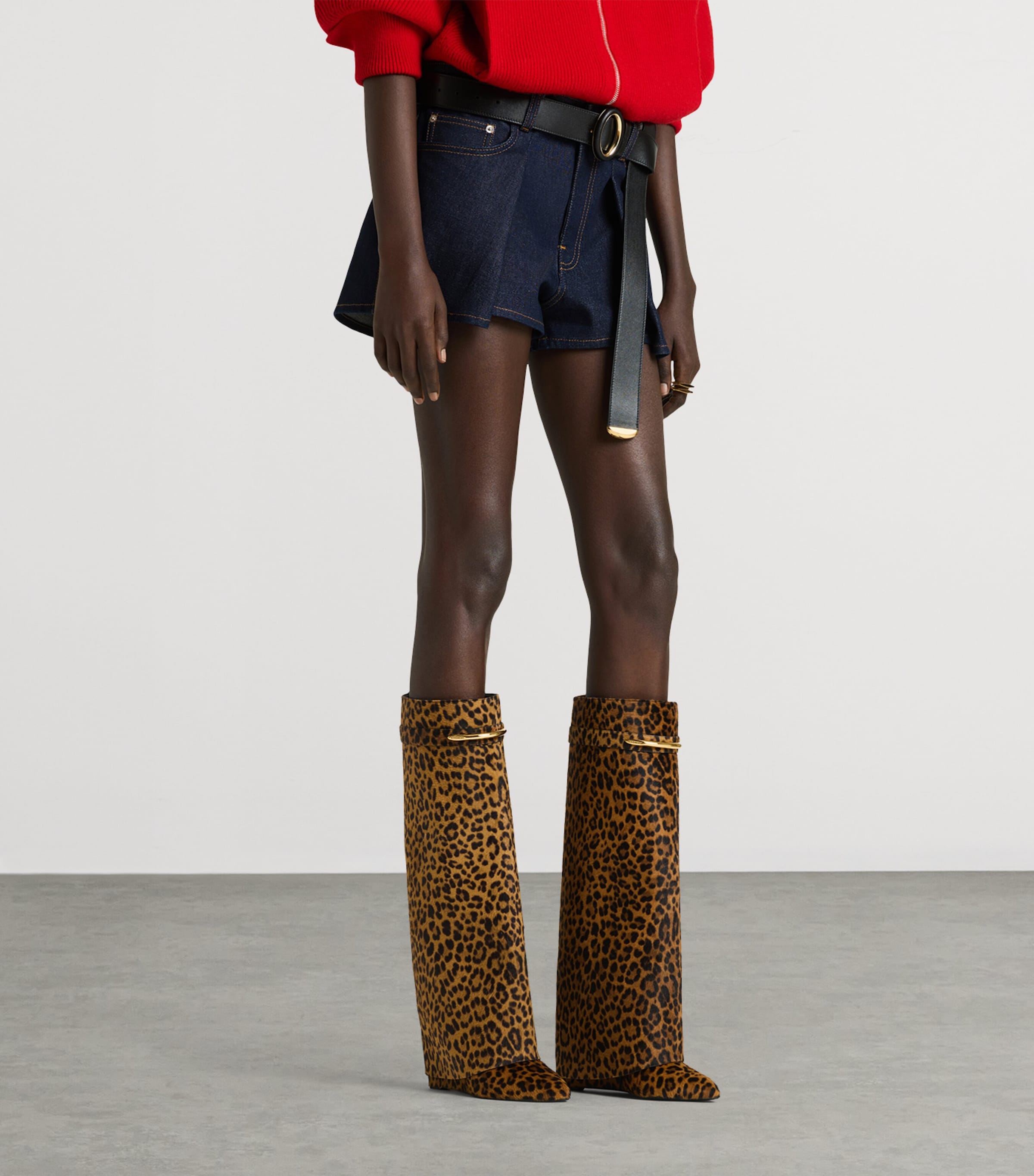 Givenchy Womens Denim Pinch Shorts Image 4