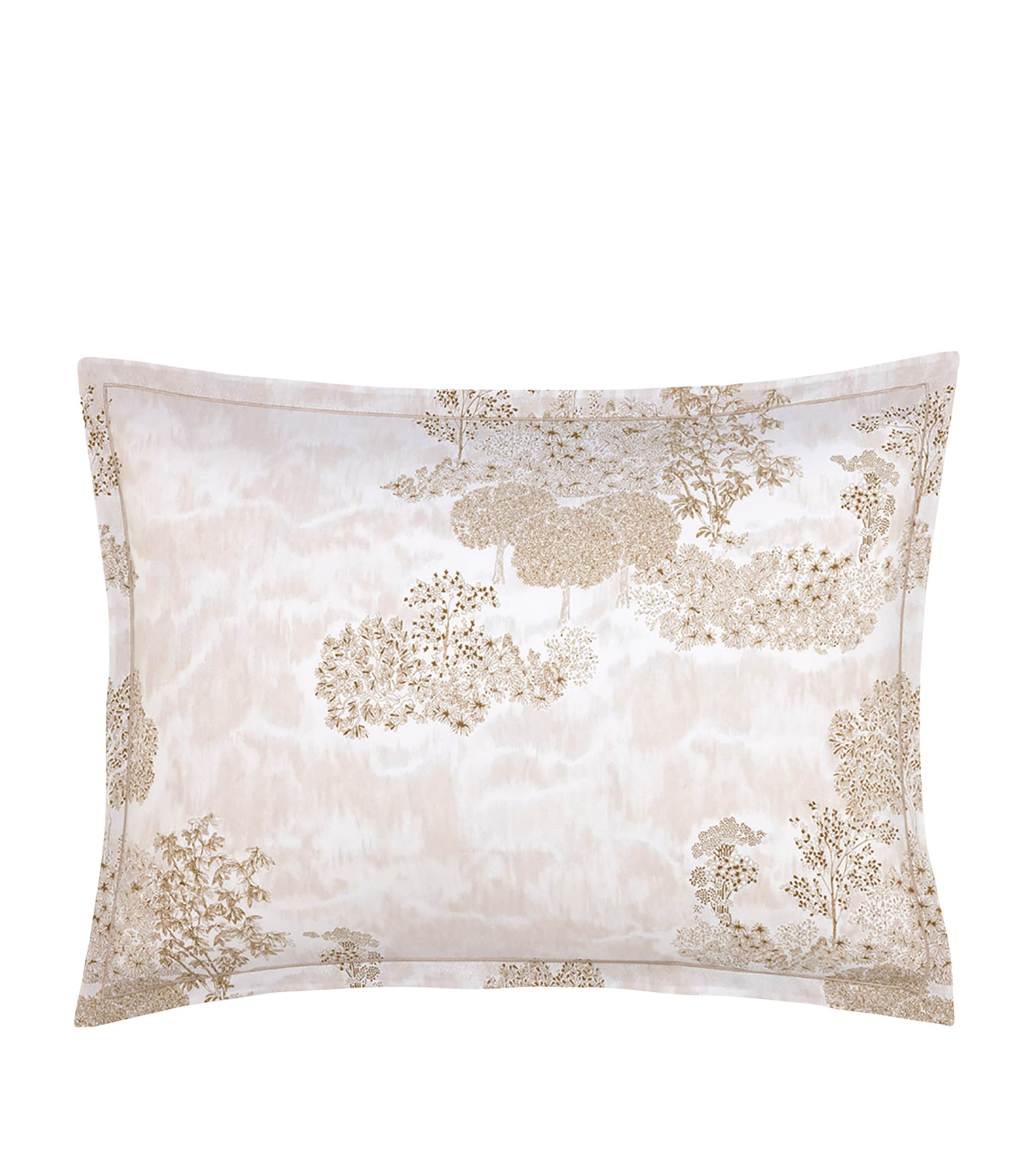 Yves Delorme Multicoloured Paysage Landscape-print Cotton-batiste Oxford Pillowcase 50cm X 75cm In Brown