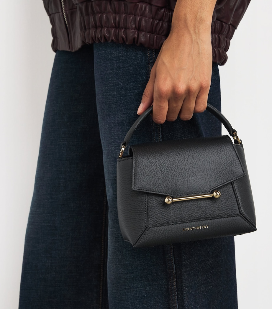 Nano Leather Mosaic Top-Handle Bag BLACK Image 2