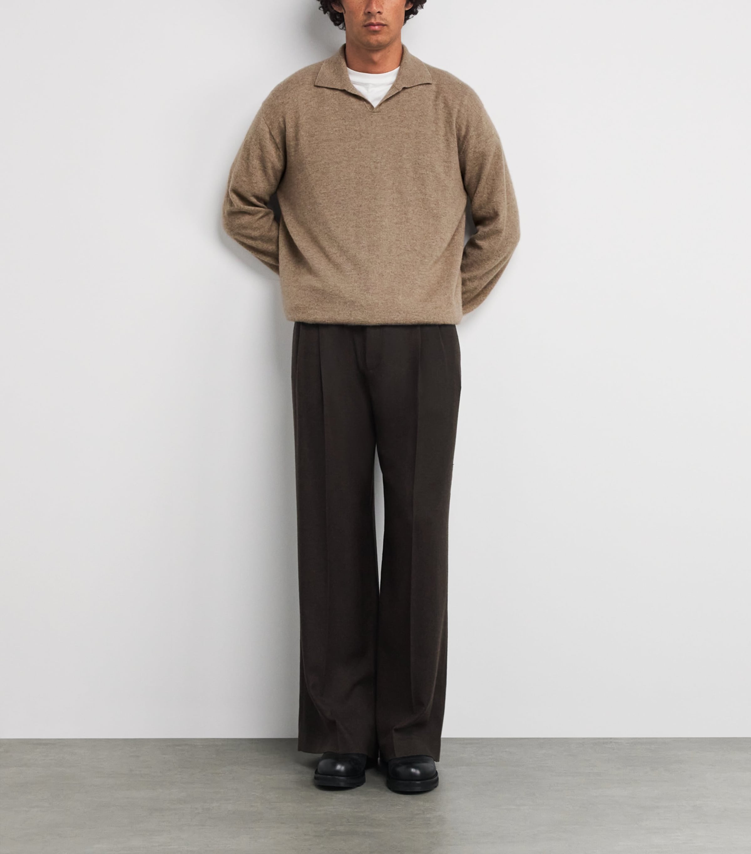 Franz Cashmere Polo Sweater TAUPE Image 2