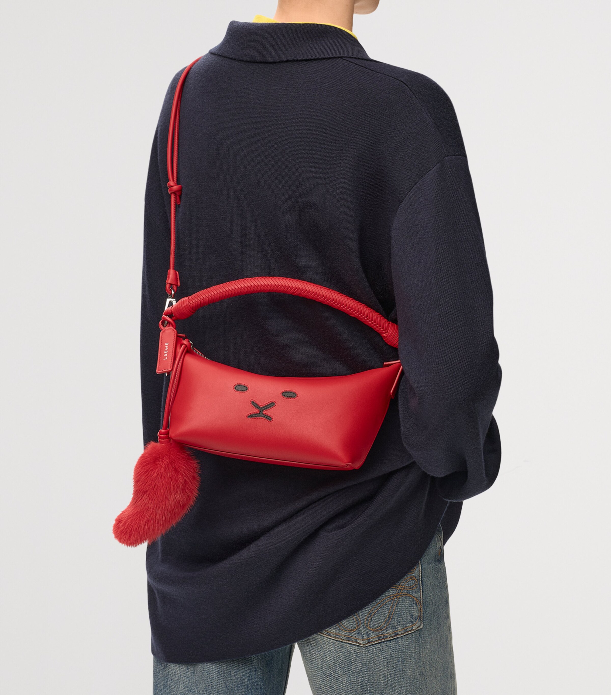 LOEWE Leather Cala 180 Top-Handle Bag Red Image 2