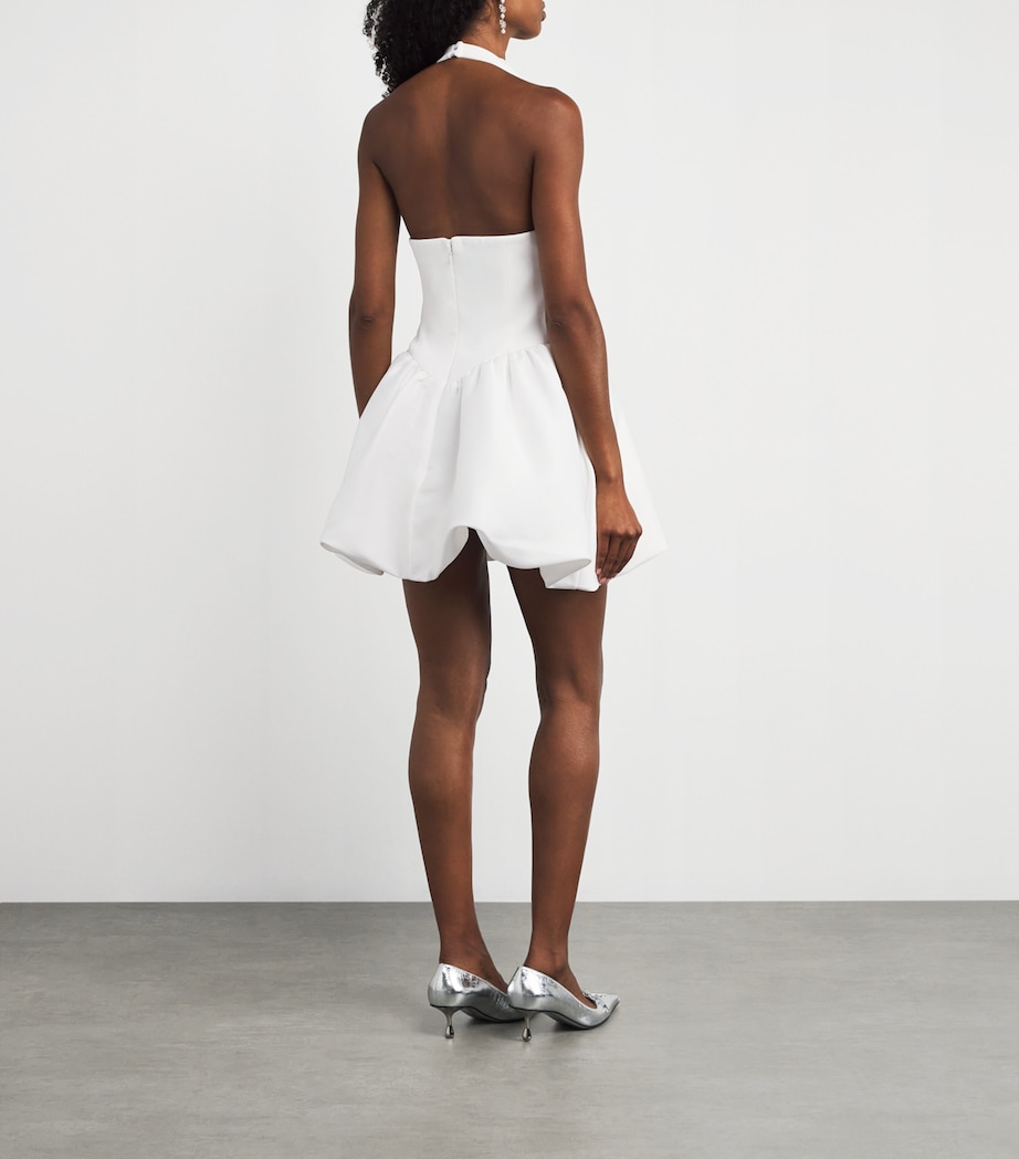 Crepe Halterneck Mini Dress WHITE Image 3