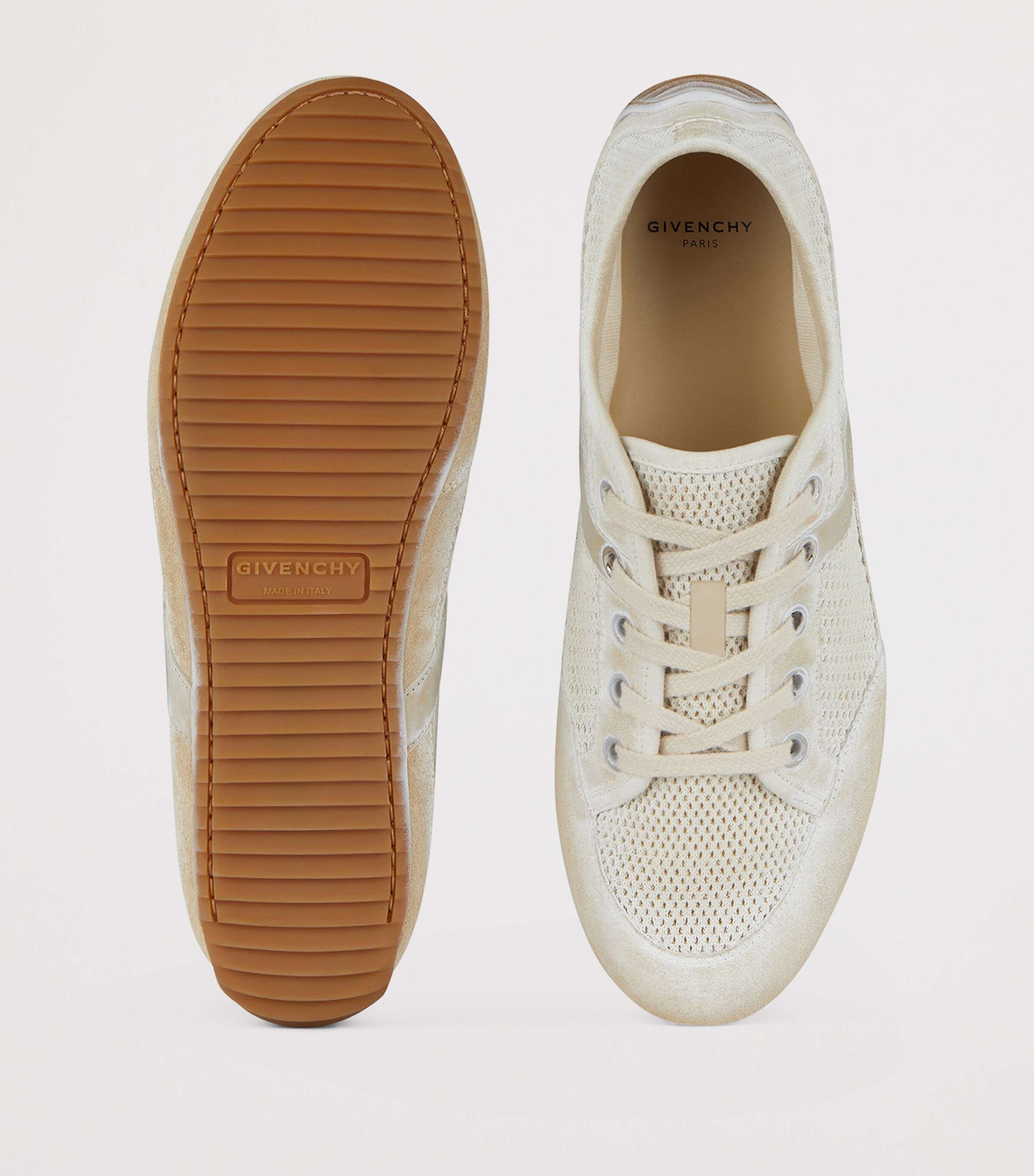 Givenchy Distressed Slim Sneakers Beige/white Image 5