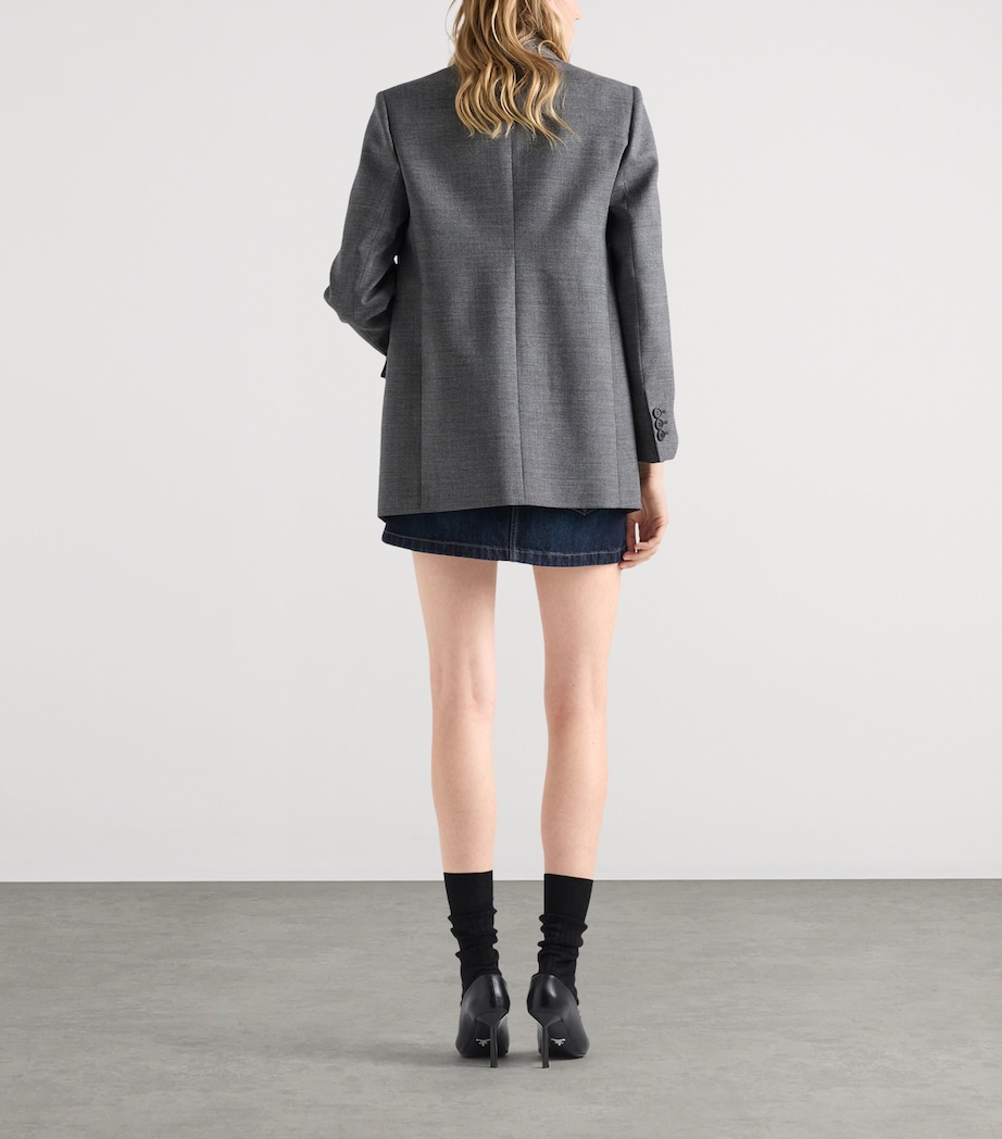 Prada Womens Denim Mini Skirt Blue Image 5