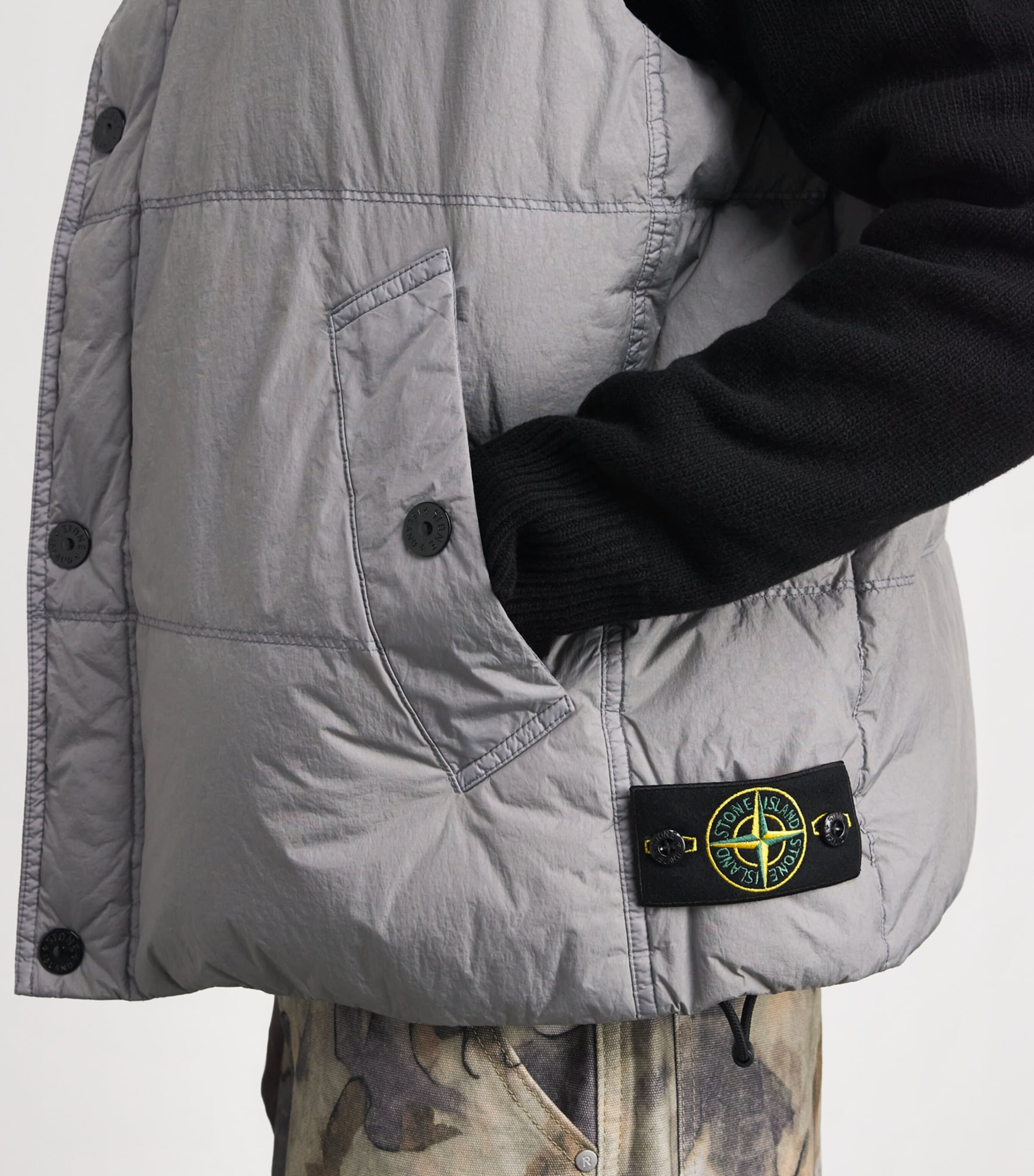 Stone Island Mens Down-Fill Crinkle Reps NY Gilet Image 3
